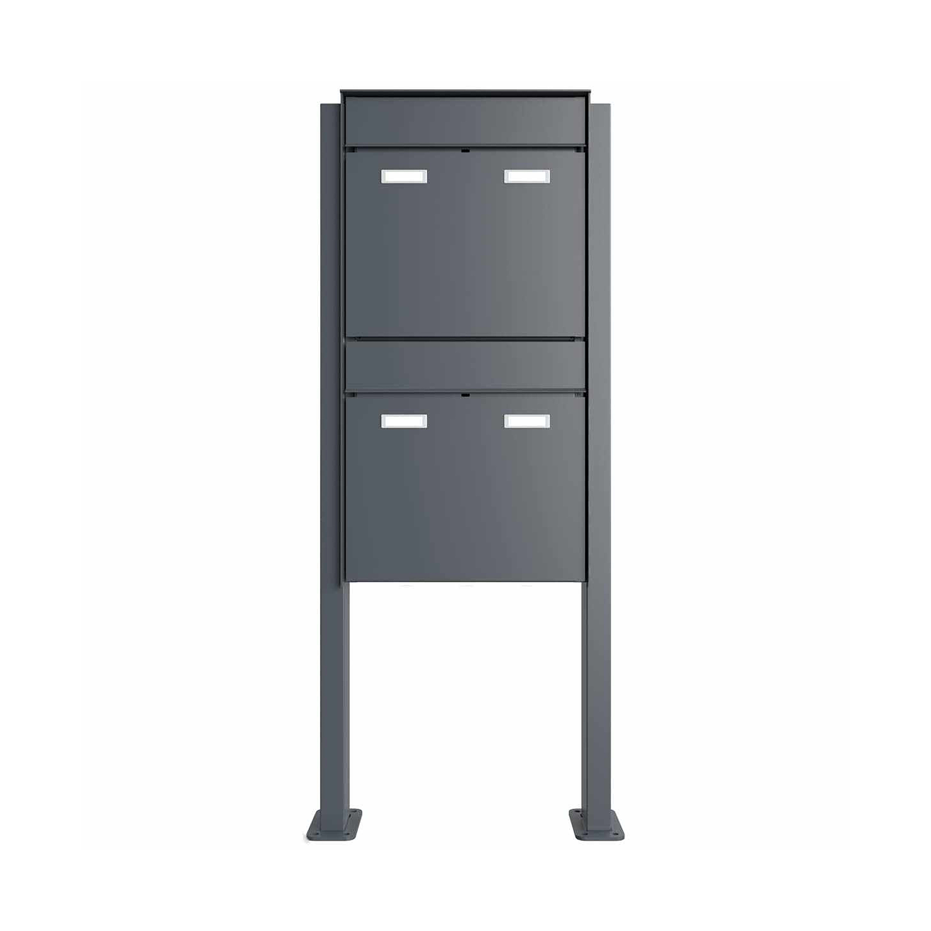 Display product 2pcs 1x2 Design Pedestal letterbox GOETHE ST-Q - RAL of your choice from manufacturer Briefkasten Manufaktur