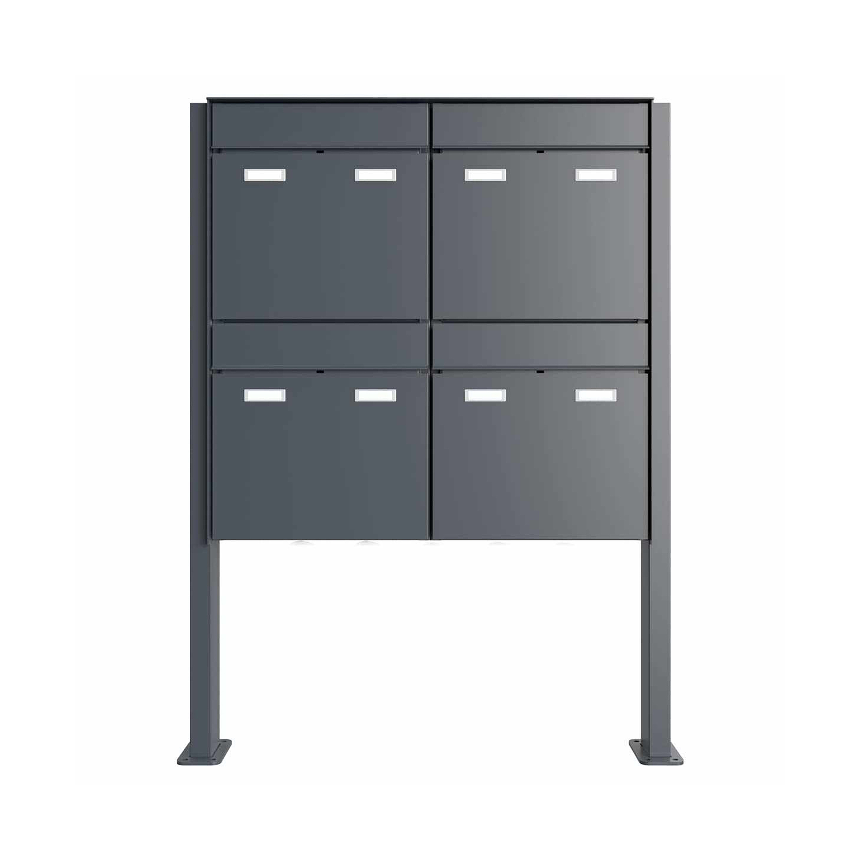 Display product 4 x 2x2 design letterbox GOETHE ST-Q - RAL of your choice from manufacturer Briefkasten Manufaktur