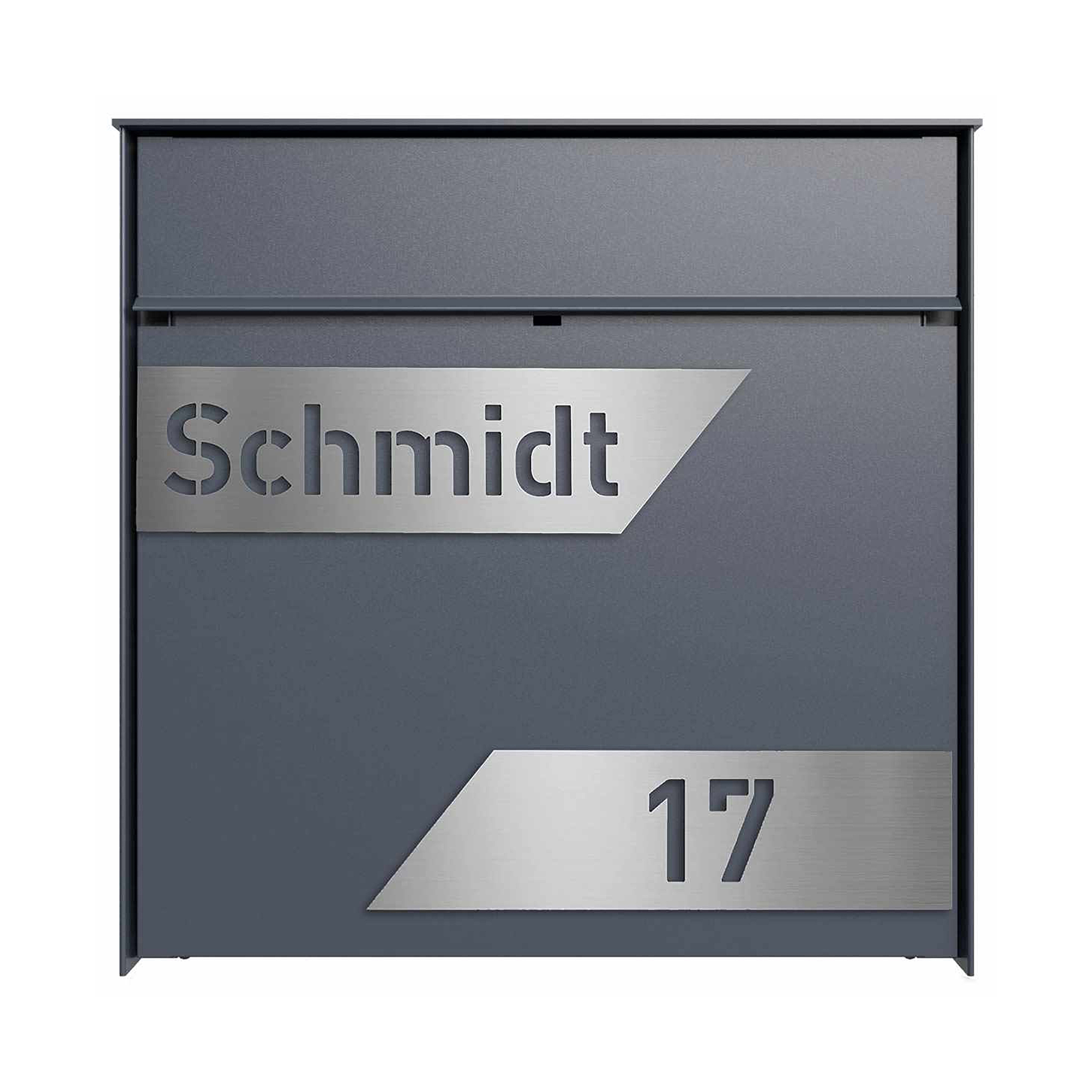 Display product Design surface mount letterbox GOETHE AP - LaserCut Edition - RAL of your choice from manufacturer Briefkasten Manufaktur