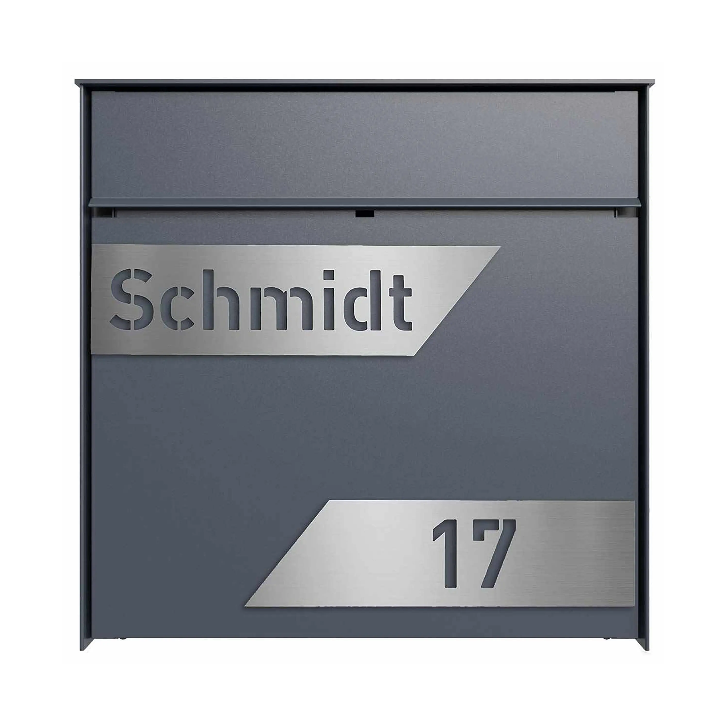 Briefkasten Manufaktur - Design surface mount letterbox GOETHE AP - LaserCut Edition - RAL of your choice
