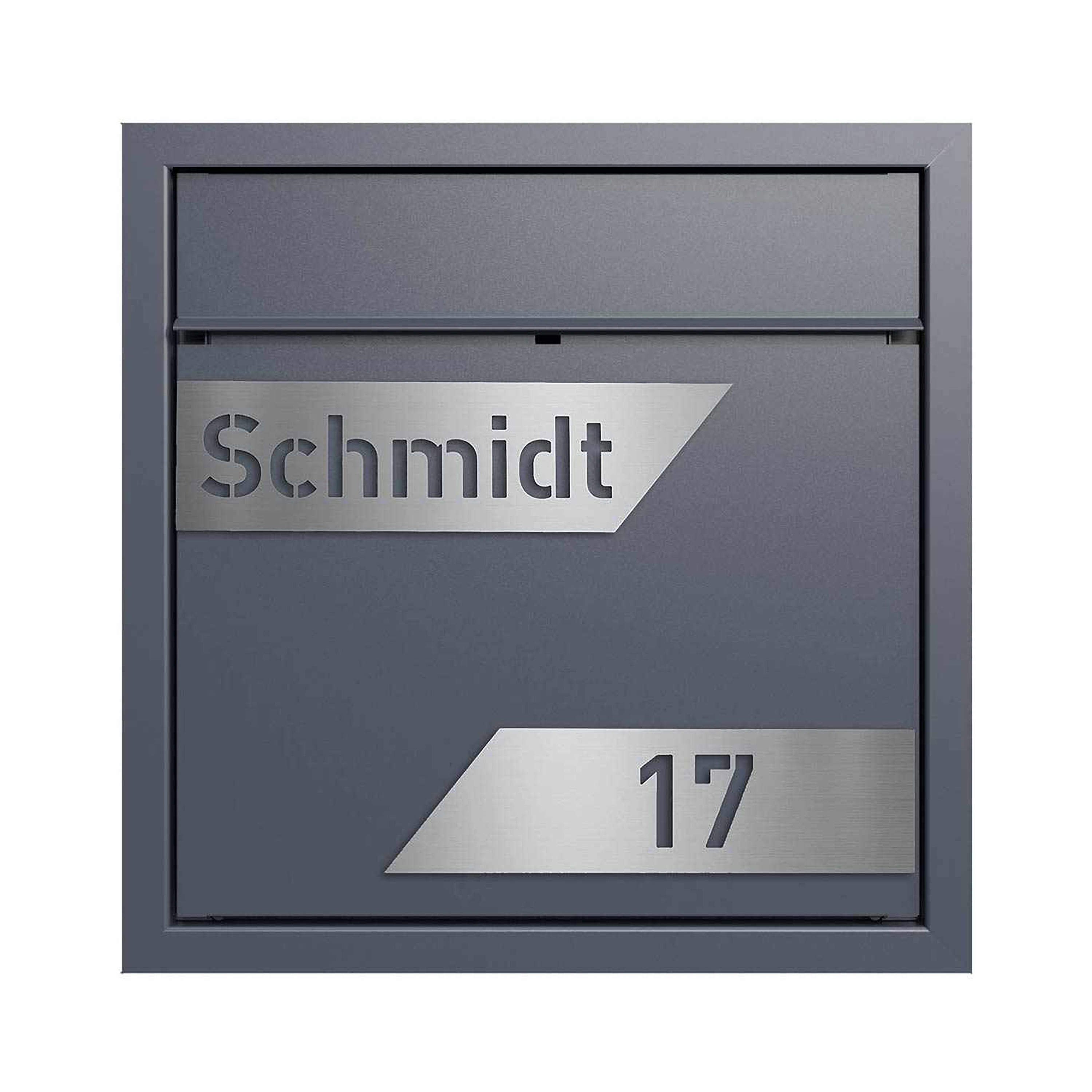 Mostrar el producto Design flush-mounted letterbox GOETHE UP - LaserCut Edition - RAL of your choice del fabricante Briefkasten Manufaktur