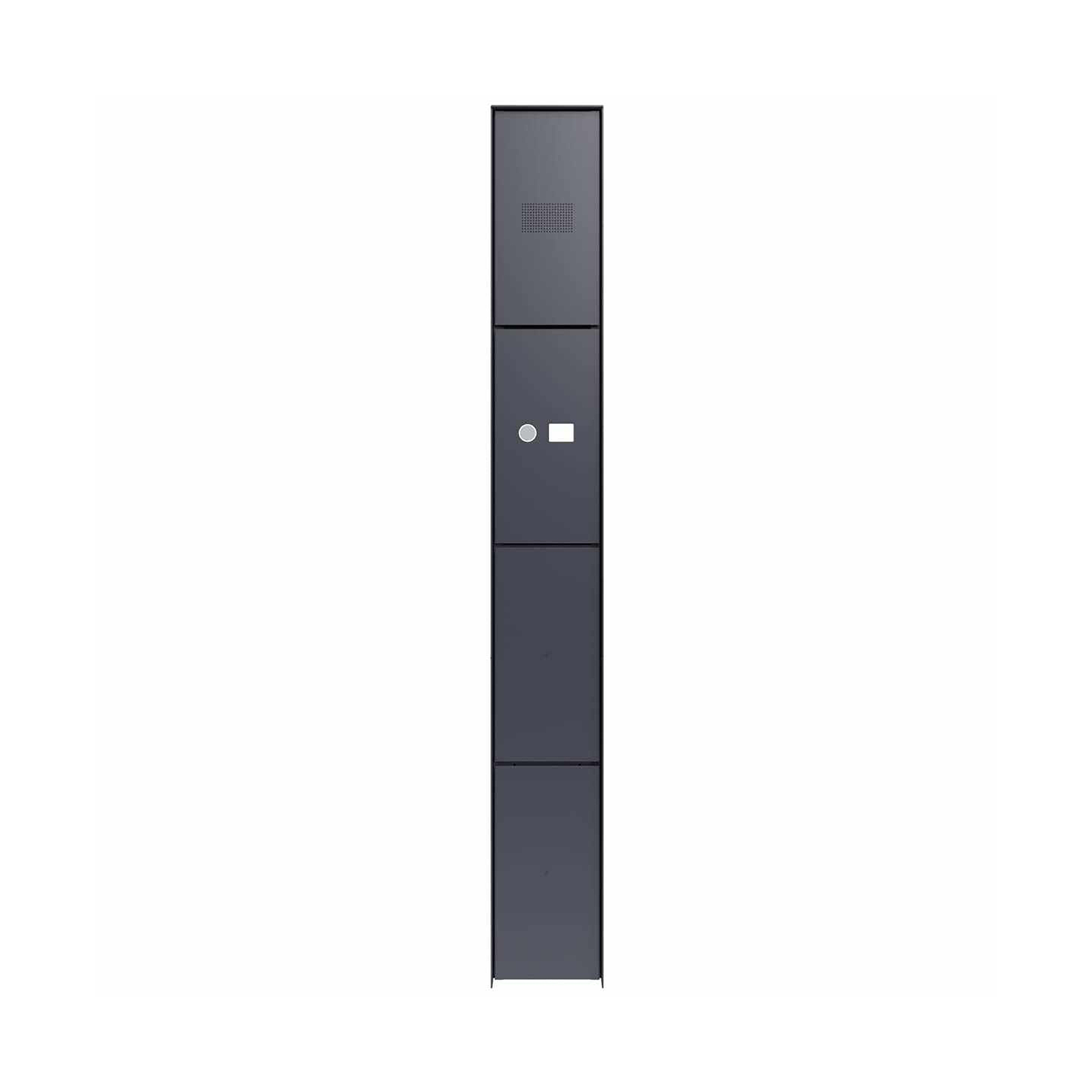 Produkt Design Klingels&auml;ule GOETHE 200x1600 - RAL nach Wahl - INDIVIDUELL 1 Klingeltaster mit Namensschild des Herstellers Briefkasten Manufaktur anzeigen