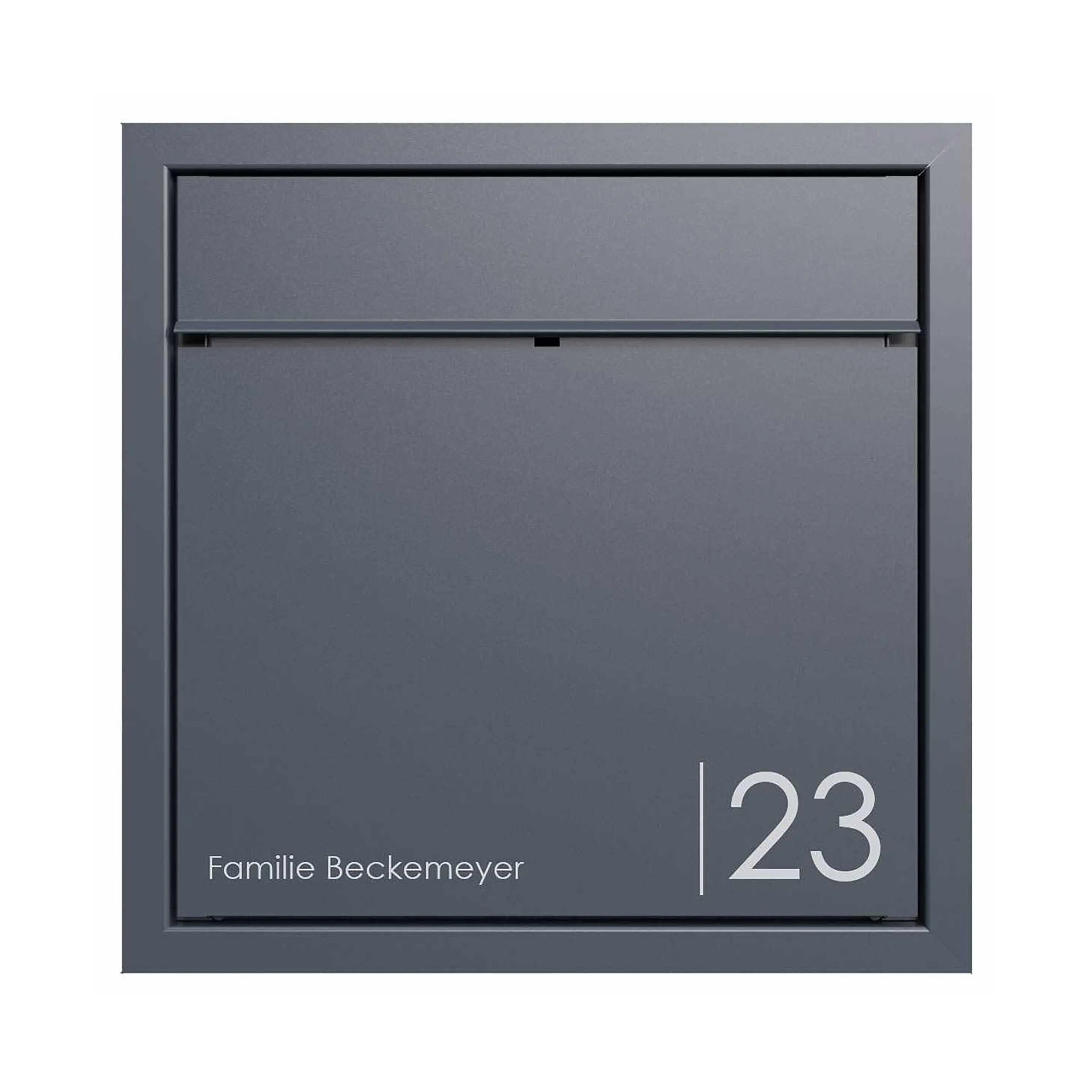 Briefkasten Manufaktur - Design flush-mounted letterbox GOETHE UP - RAL of your choice 100mm depth