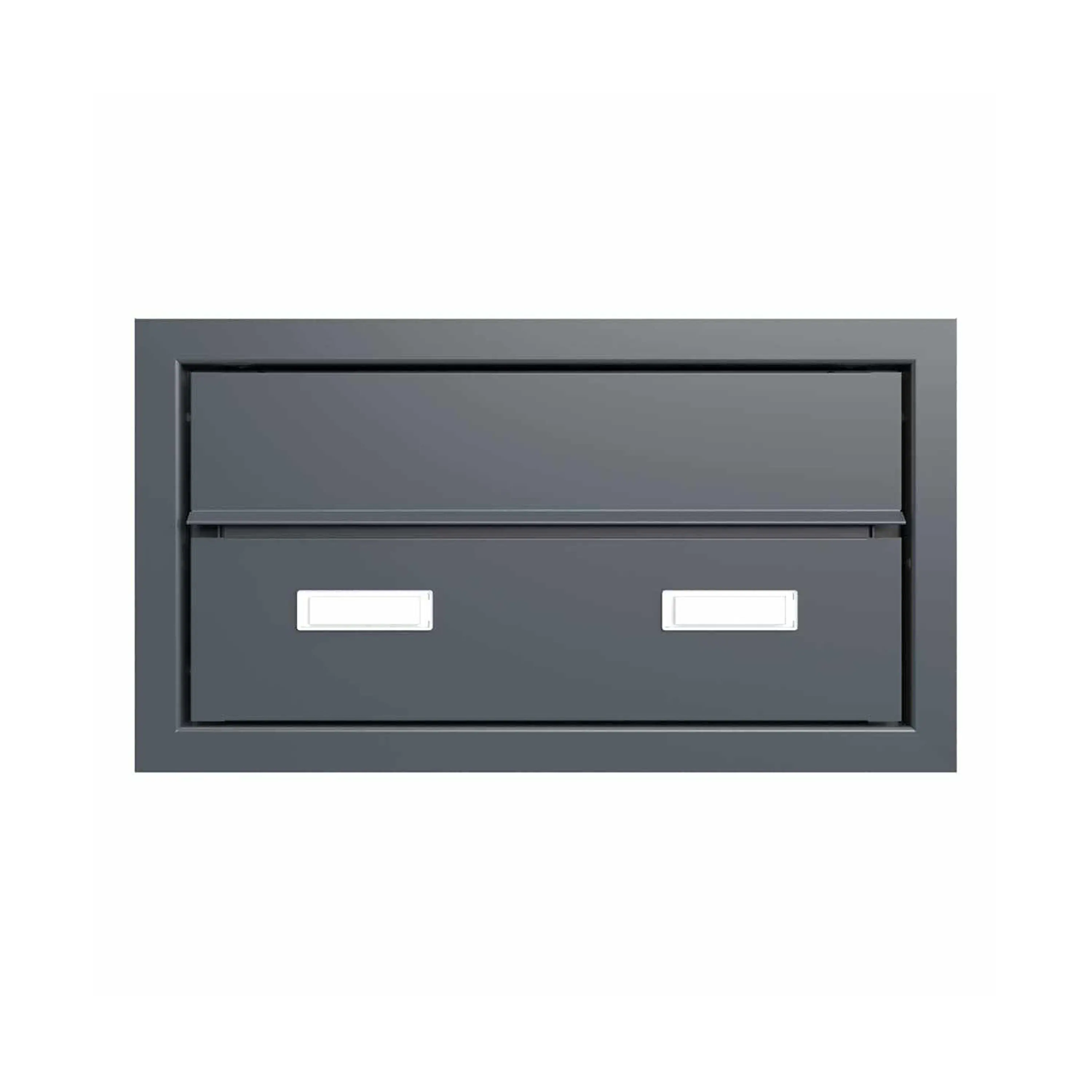 Briefkasten Manufaktur - Design pass-through letterbox GOETHE MDW with nameplate - RAL of your choice 300-390mm depth