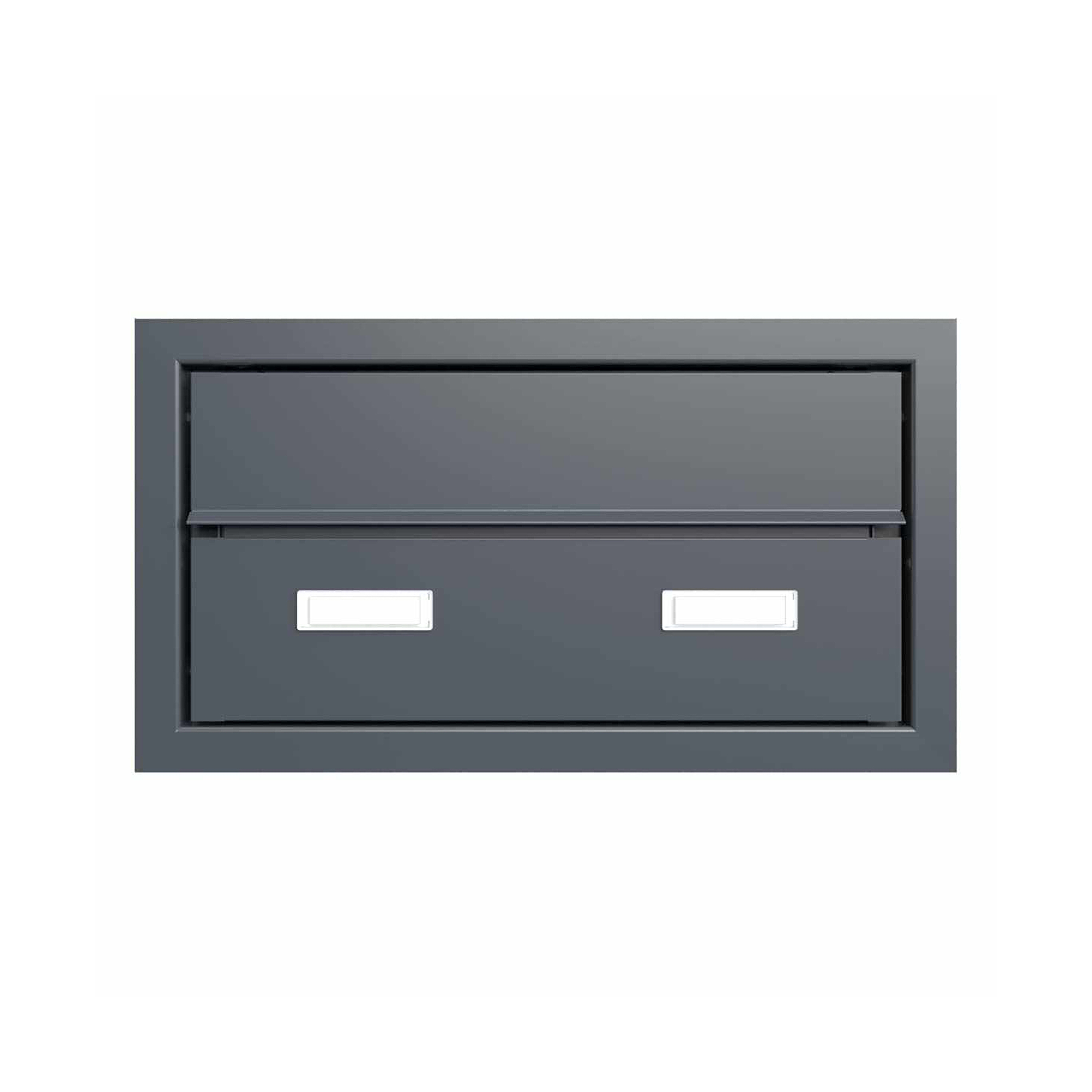 Display product Design pass-through letterbox GOETHE MDW with nameplate - RAL of your choice 300-390mm depth from manufacturer Briefkasten Manufaktur