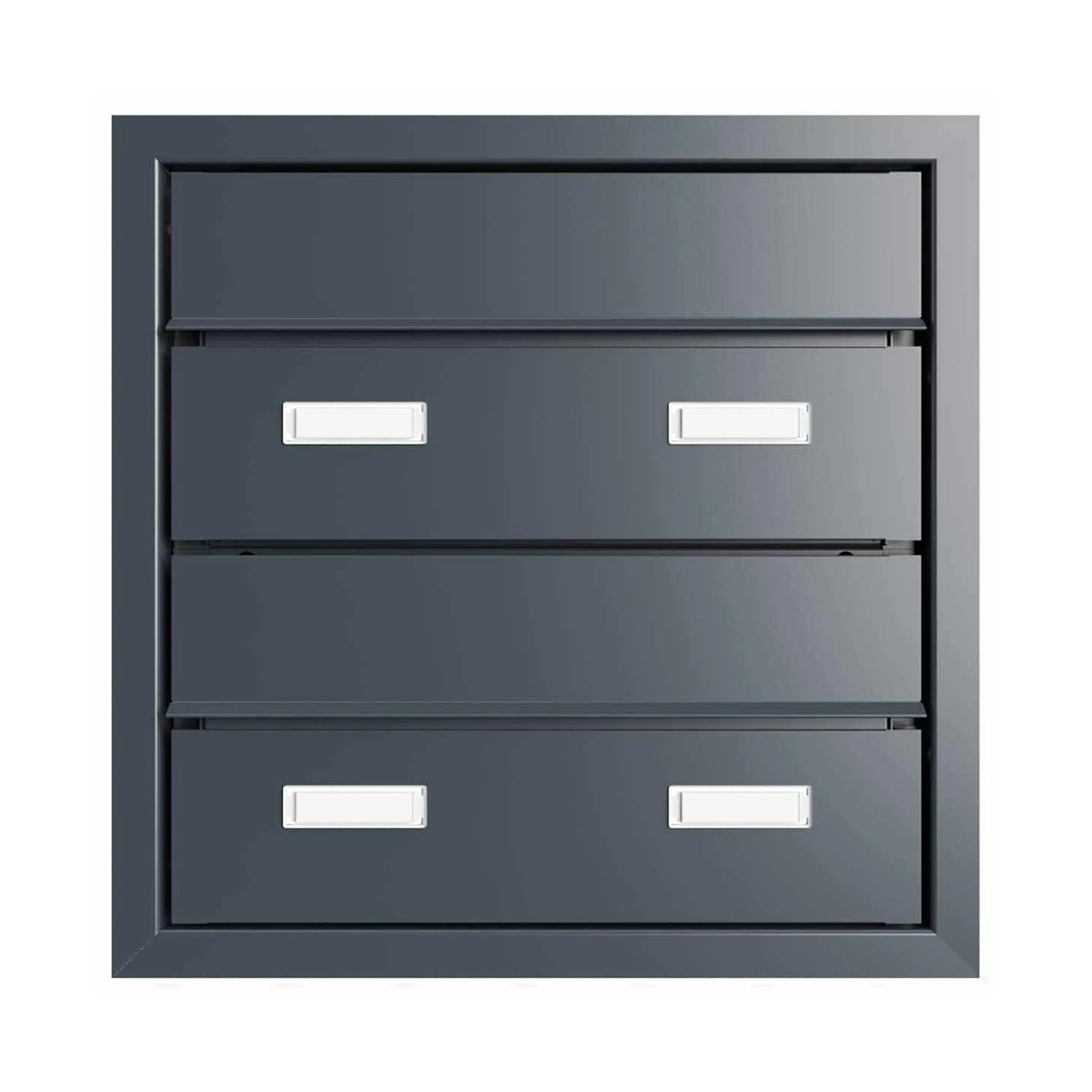 Briefkasten Manufaktur - Boîte aux lettres design 2x1 GOETHE MDW avec plaque nominative - RAL au choix 300-390mm de profondeur