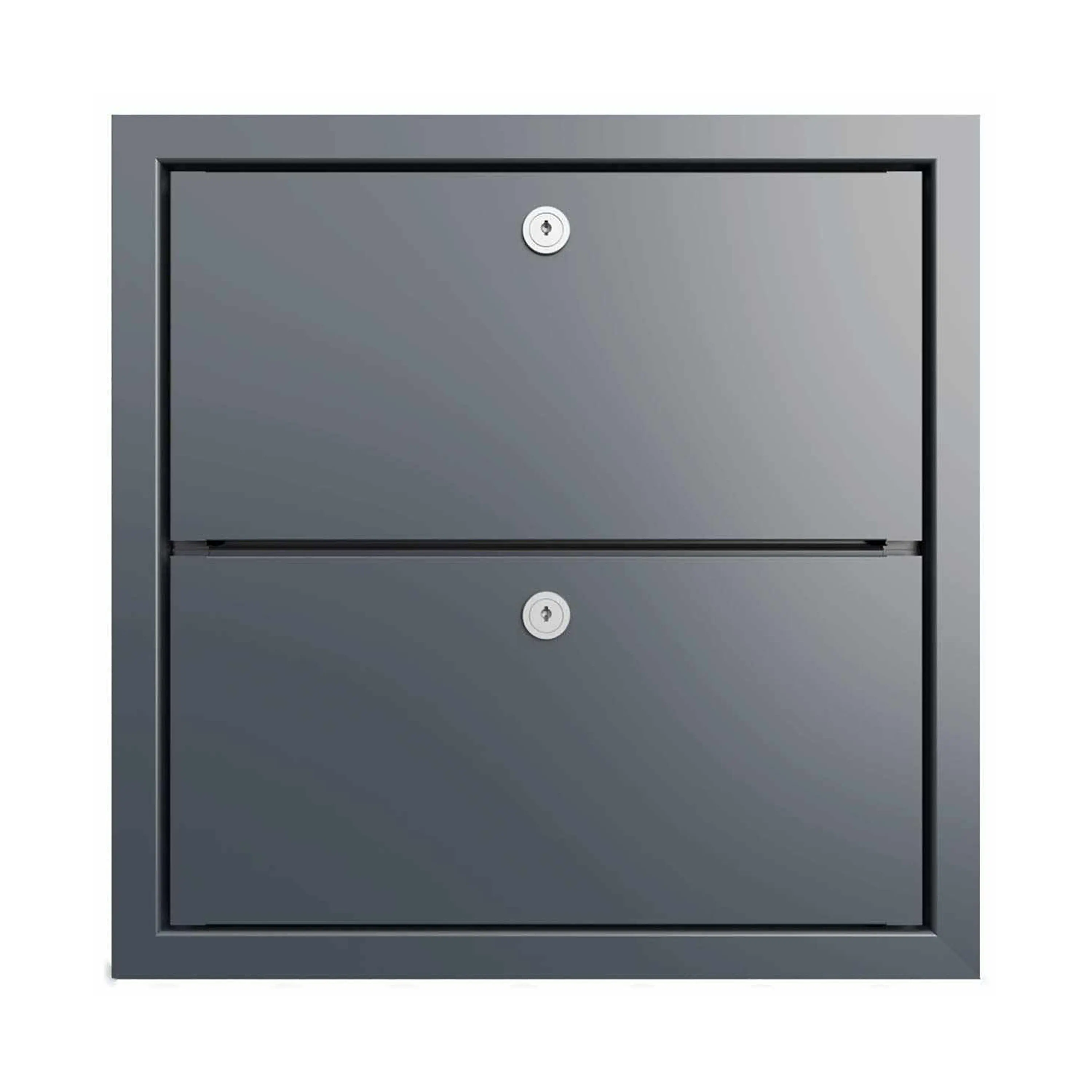 Briefkasten Manufaktur - Boîte aux lettres design 2x1 GOETHE MDW avec plaque nominative - RAL au choix 300-390mm de profondeur