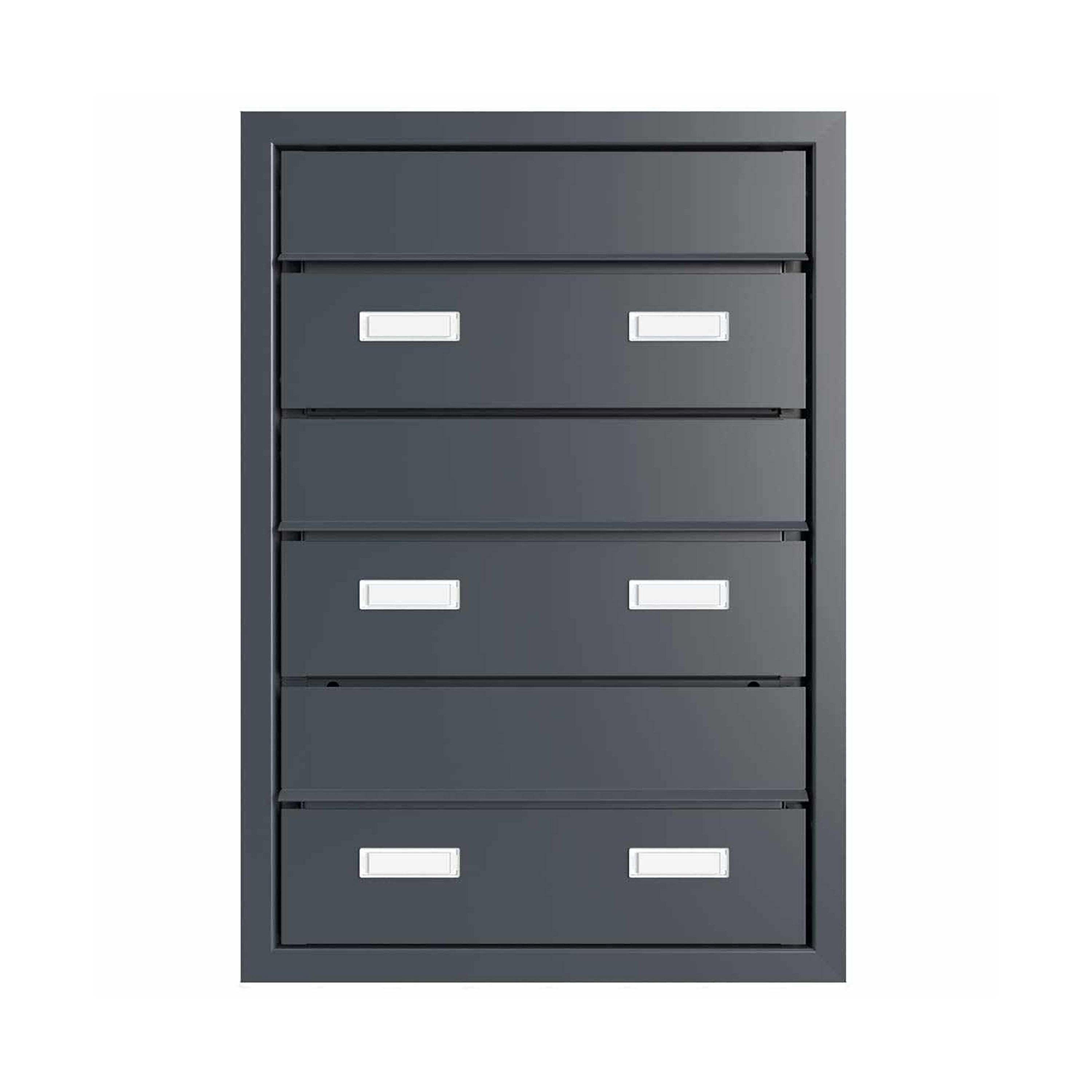 Display product 3er 1x3 Design pass-through letterbox GOETHE MDW with nameplate - RAL of your choice 300-390mm depth from manufacturer Briefkasten Manufaktur