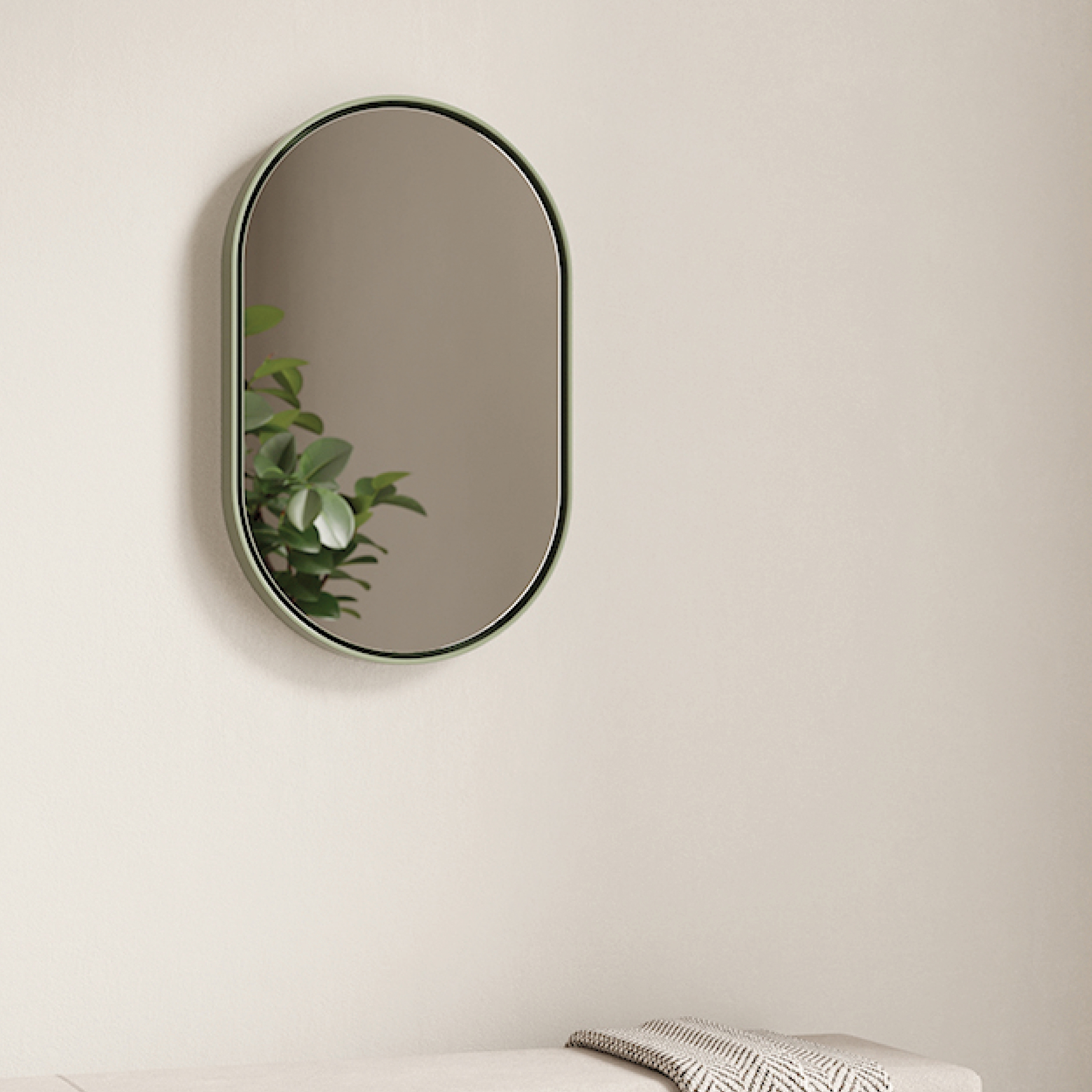 Display product Parentesi - oval mirror with ceramic frame from manufacturer NIC Design