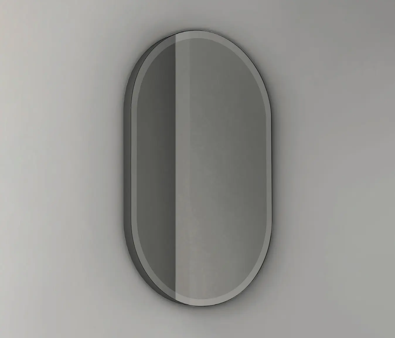 NIC Design - Pastille - becklit LED light oval mirror with steel frame