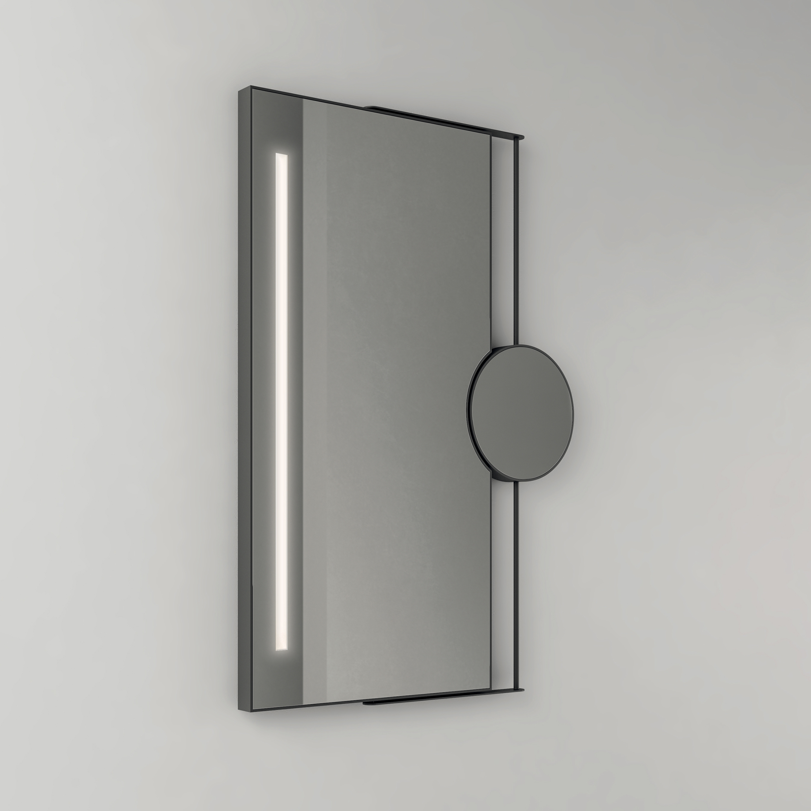 Display product Ray - rectangular steel framed mirror with LED light from manufacturer NIC Design