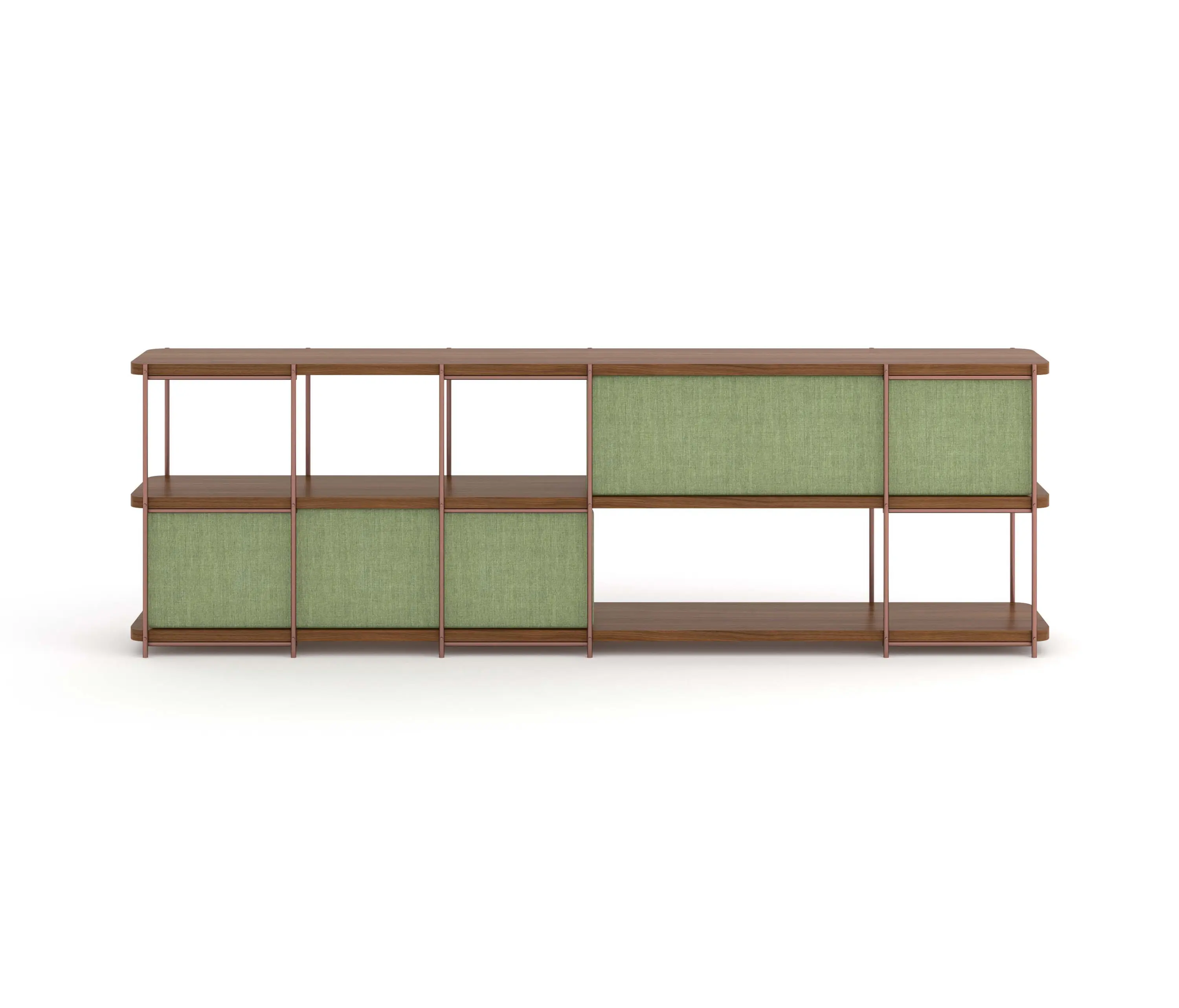 Momocca - Julia Modular walnut sideboard with upholstery panels
