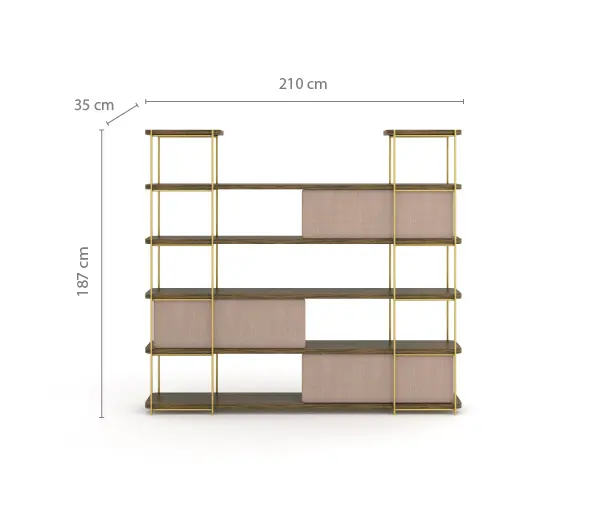 Momocca - Julia Contemporary shelf with sliding panels