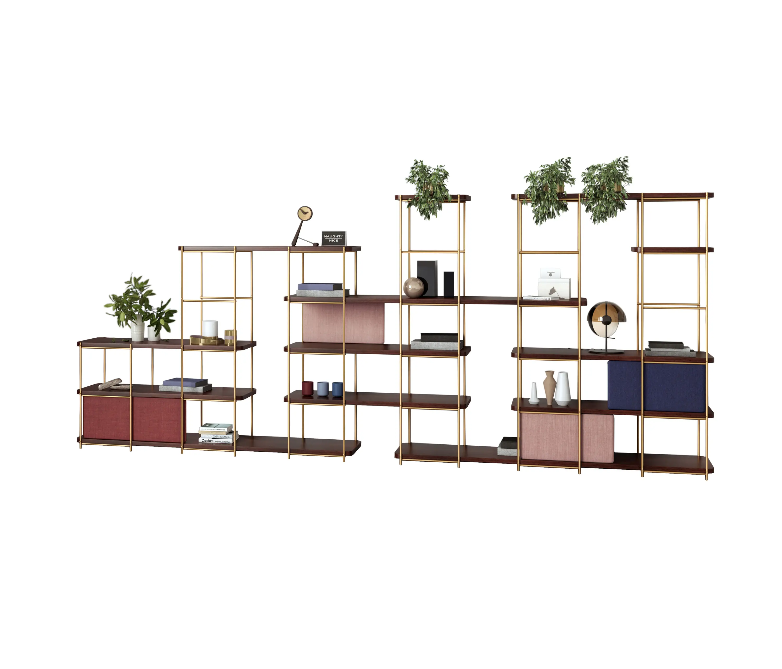 Momocca - Estantería modular Julia para lobby con paneles deslizantes