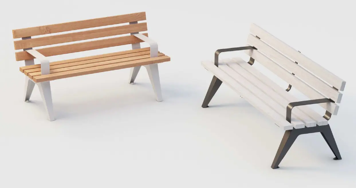 Punto Design - Aria | Street Bench with Armrest and Backrest