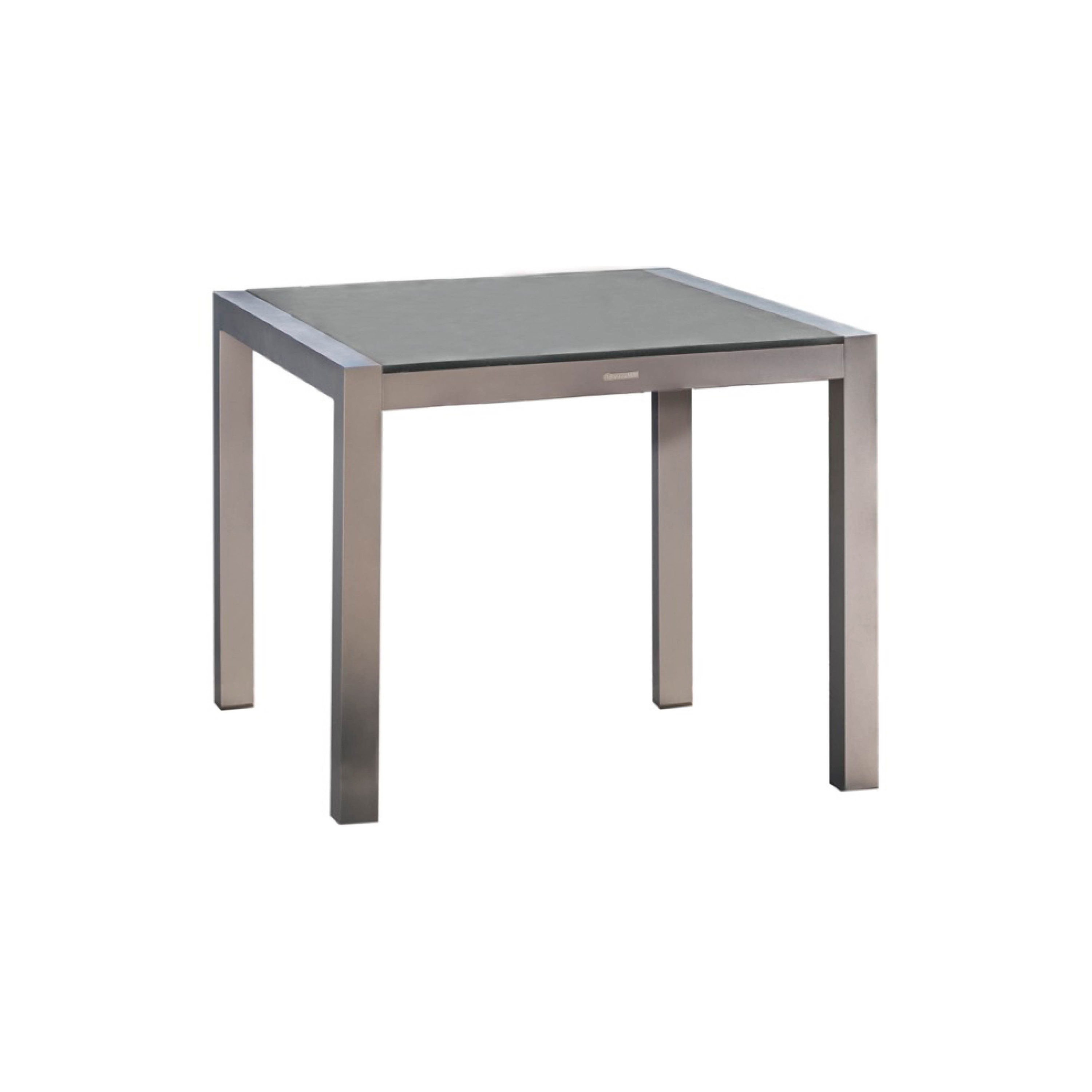 Kennedy | Table Kennedy Silver Alu Stone Grey 90X90