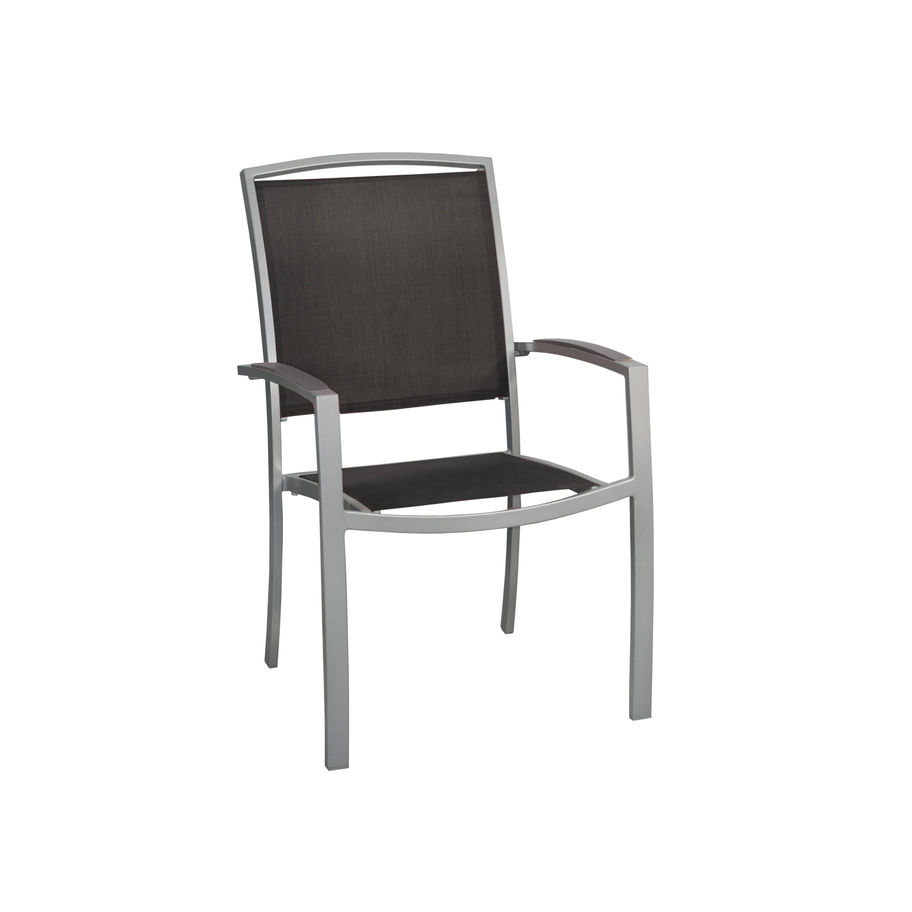 Produkt Manhattan | Sessel Manhattan Silber Alu Schwarz Tex / Armauflage Stone Grey des Herstellers MBM anzeigen