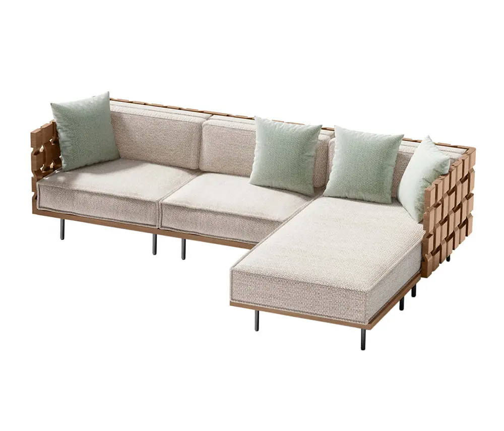 MBM - Piano | lounge garden furniture set, 4 pieces - with lounge and cuddly cushions