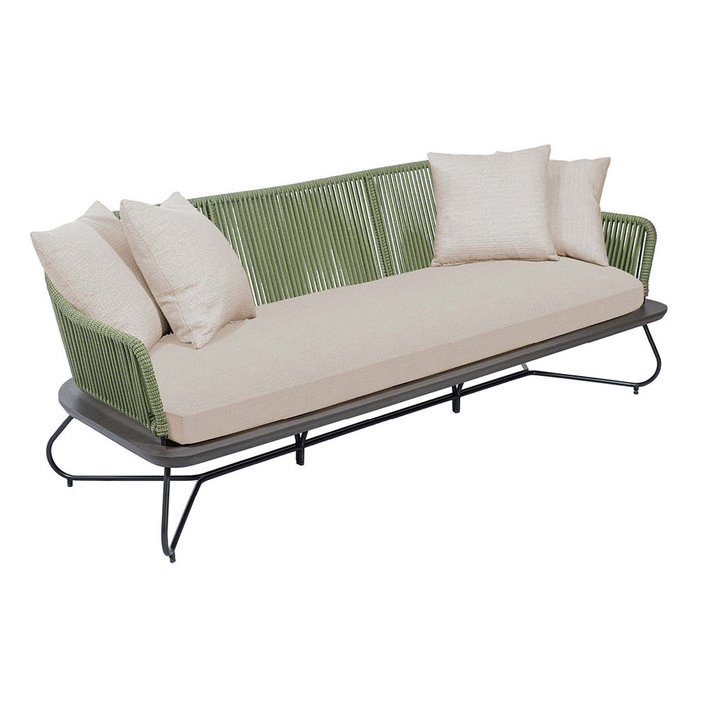 Violino | Lounge Bench 3-seater Forest Green, Aluminum