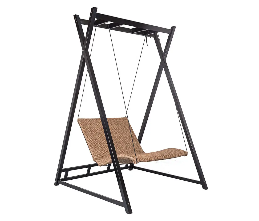 MBM - Heaven Swing | set – black frame / 2-seater lounger Twist natural