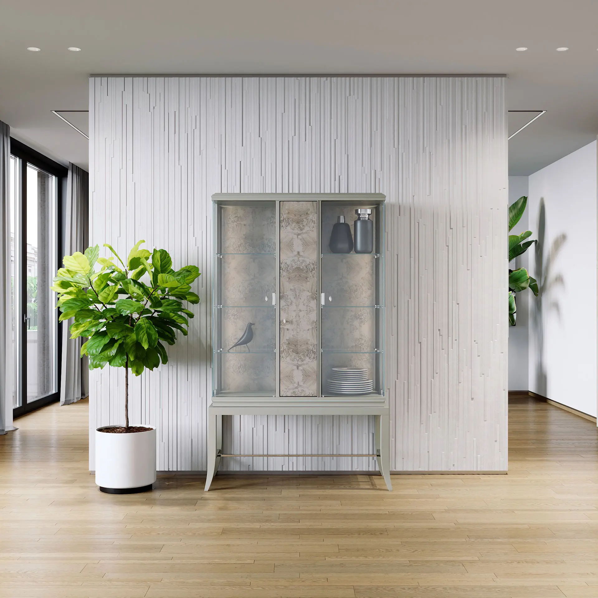 ITALIANELEMENTS - Relief | Comodino - Radica di noce