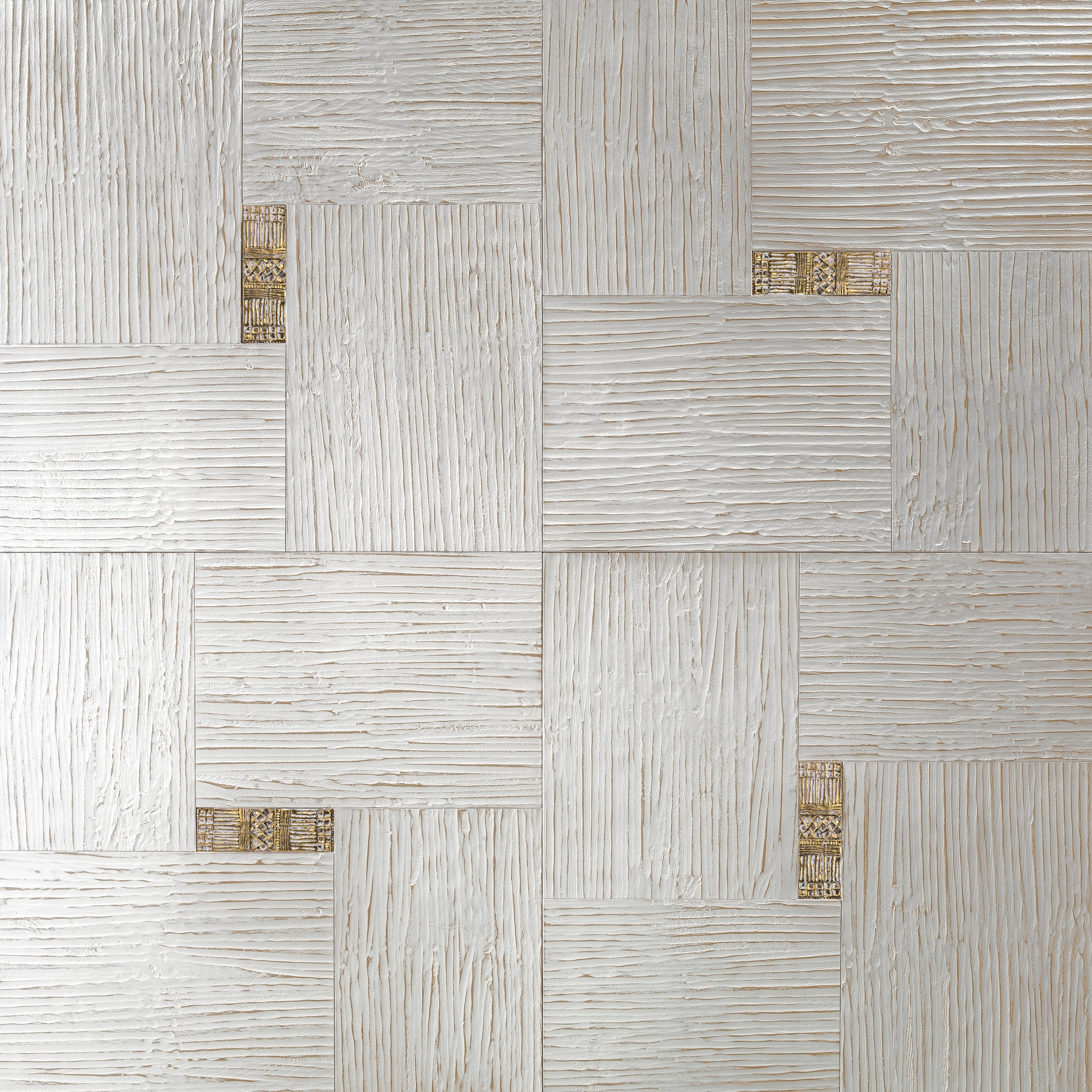 Design Panels | Segreti Onda Bianco with ceramic inserts