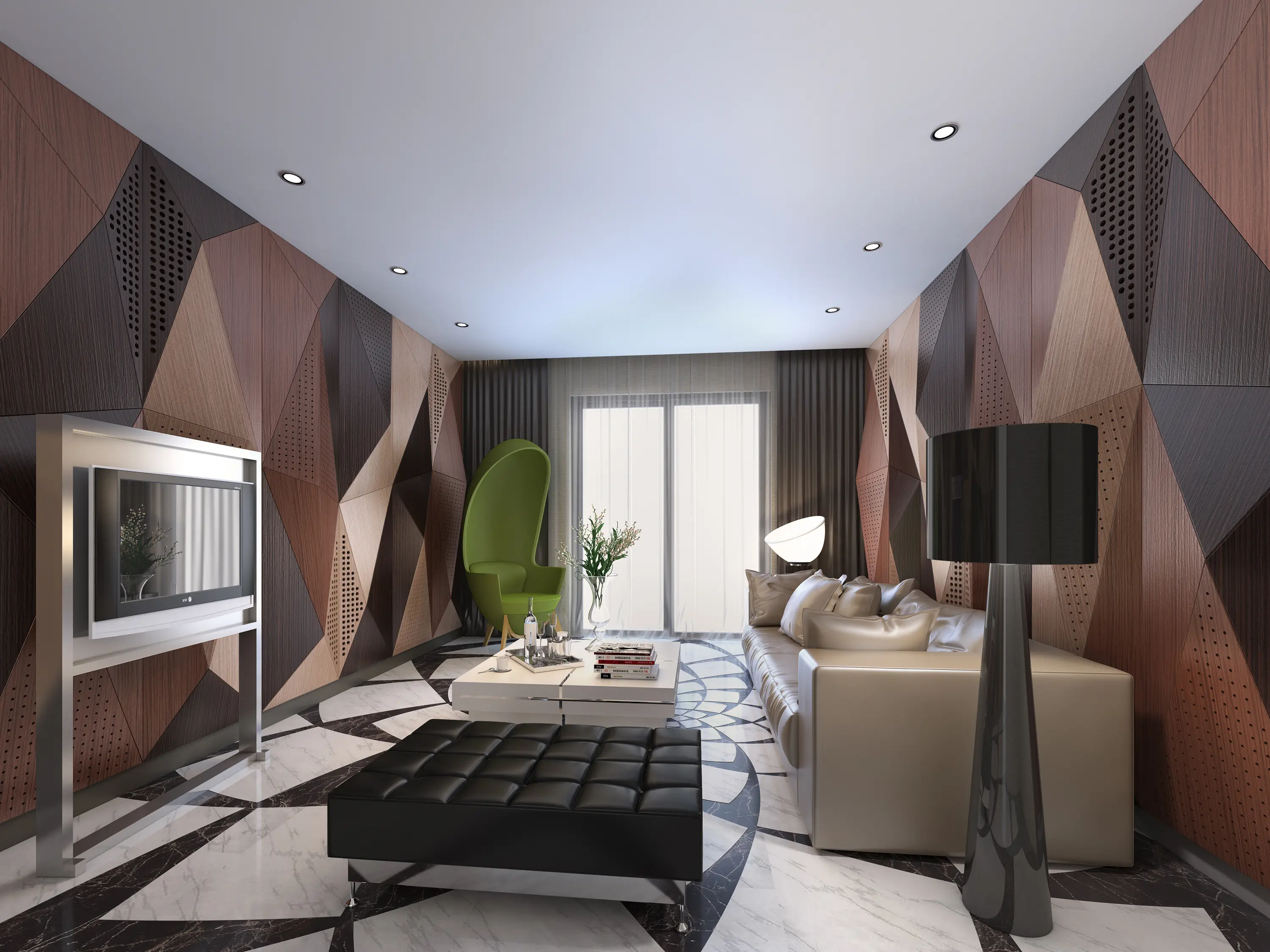 Mikodam - Geta Panel-A Anthracite Lacquer Matte With Mix Perforation