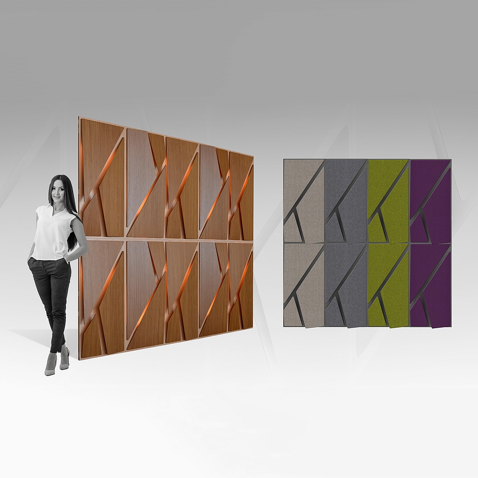 Display product Deta Panel Grey Lacquer Matte & Fabric from manufacturer Mikodam