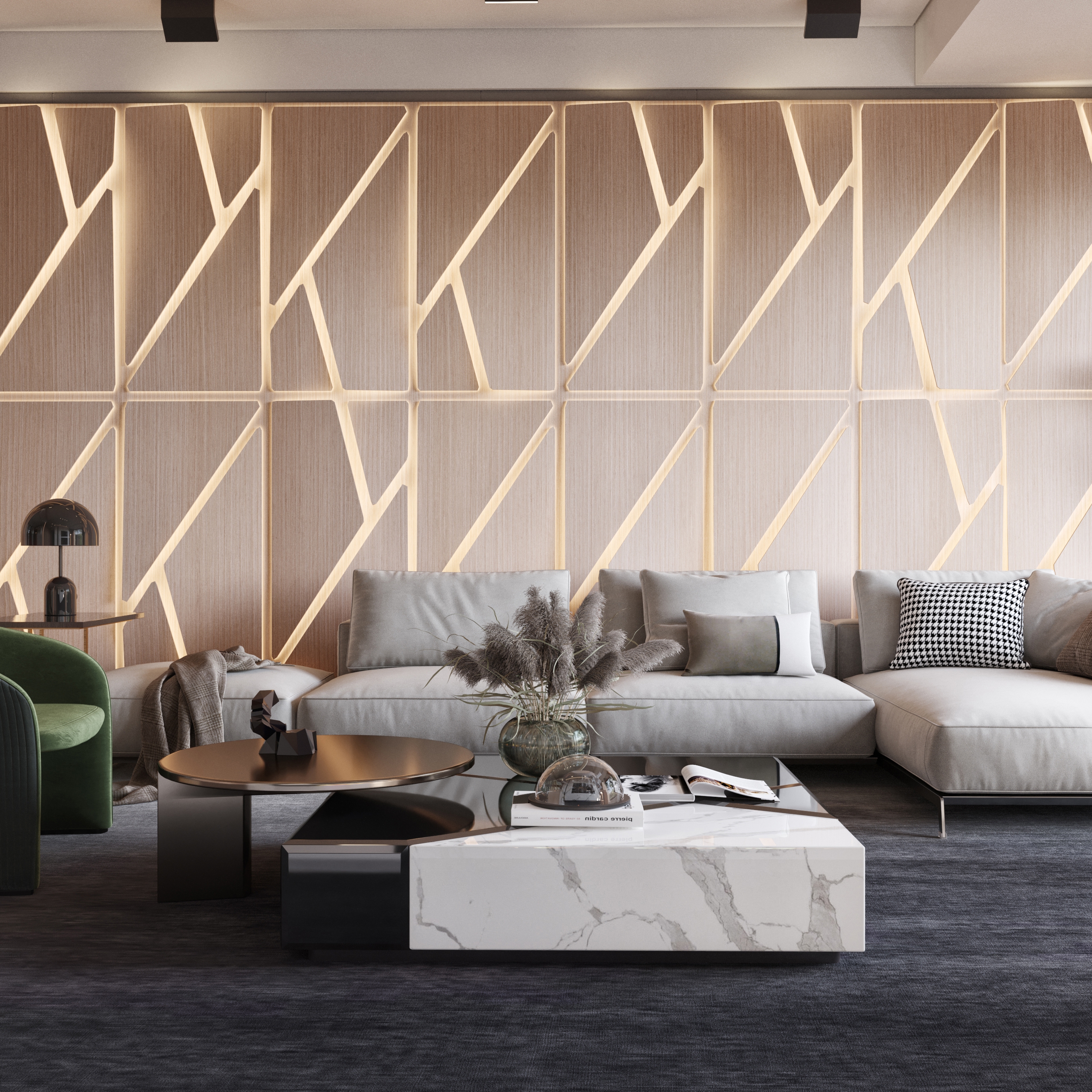 Display product Deta Panel Grey Lacquer Matte & Oak from manufacturer Mikodam