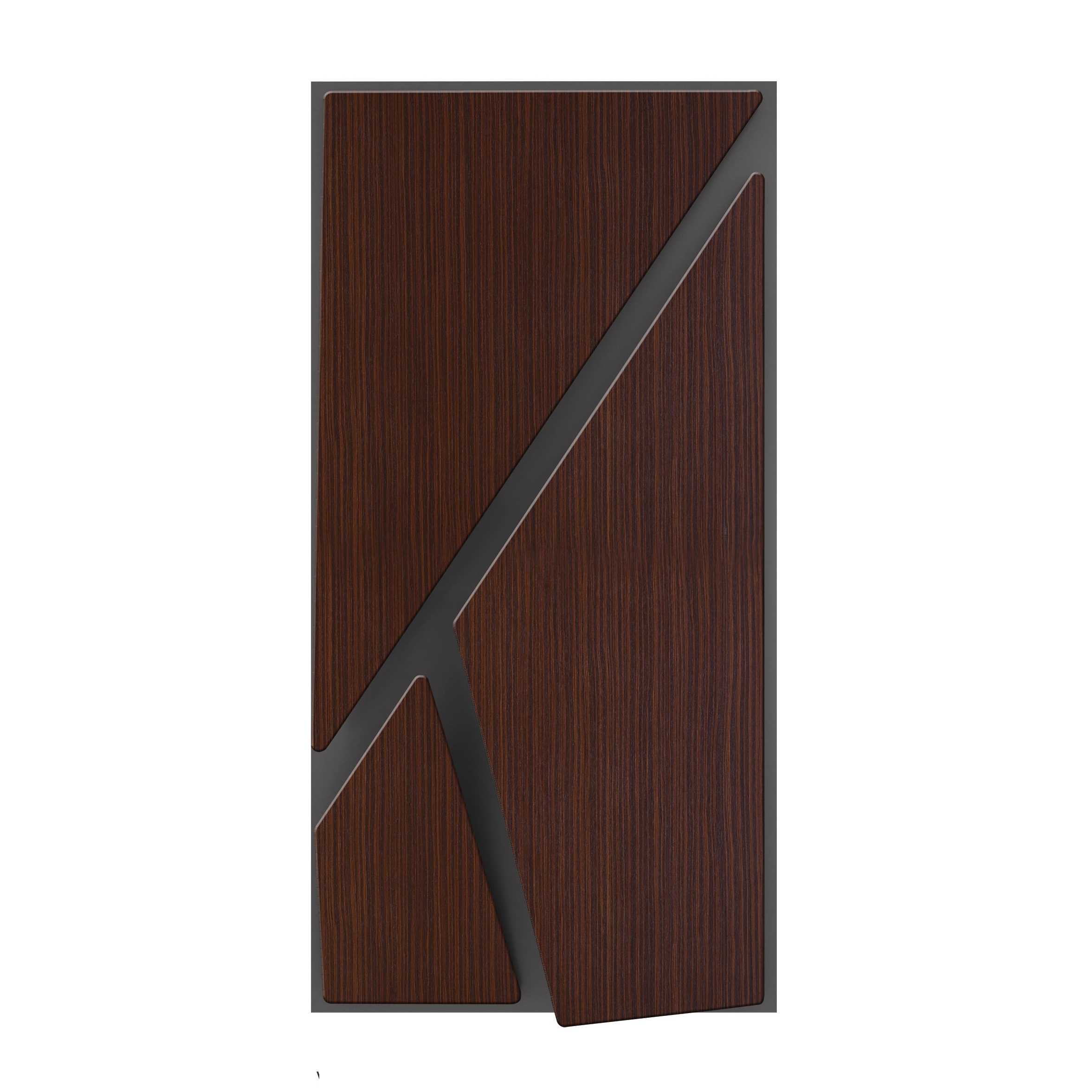 Deta Panel Grey Lacquer Matte & Walnut