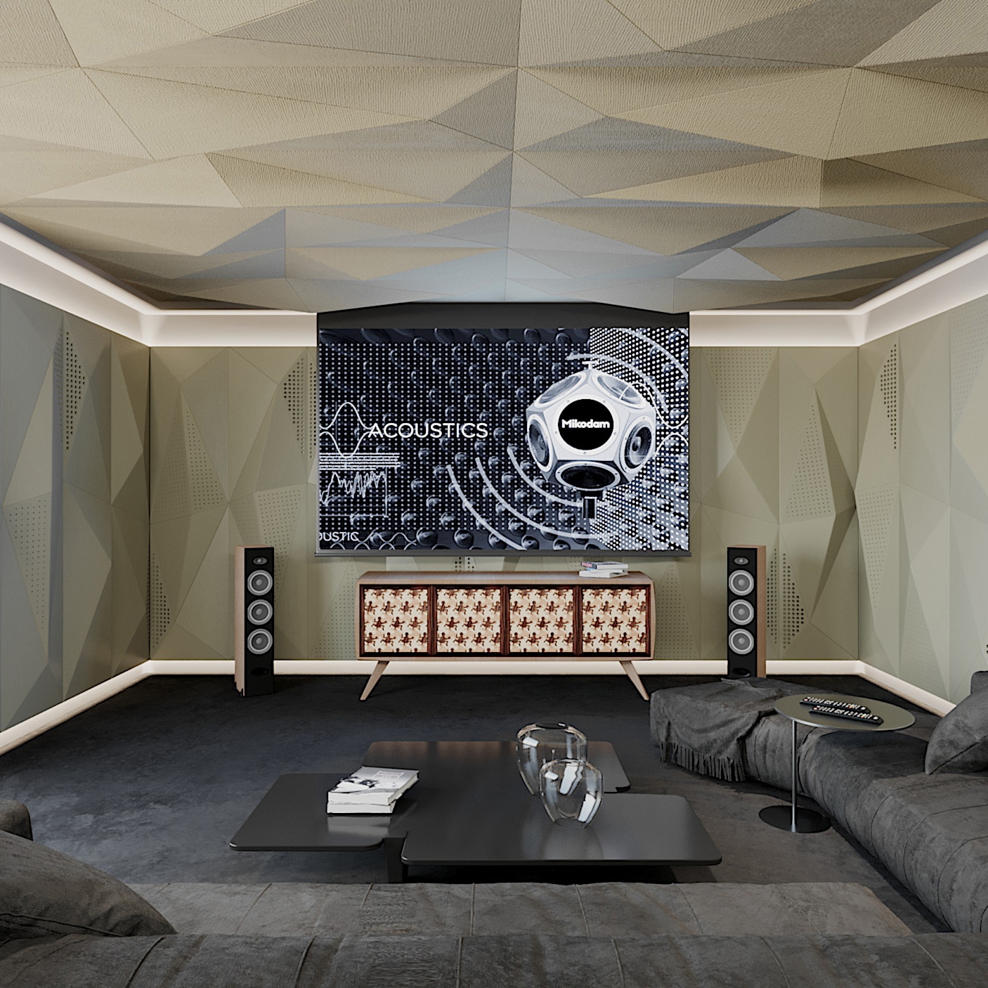 Display product Geta Panel-B White Lacquer Matte With Mix Perforation from manufacturer Mikodam