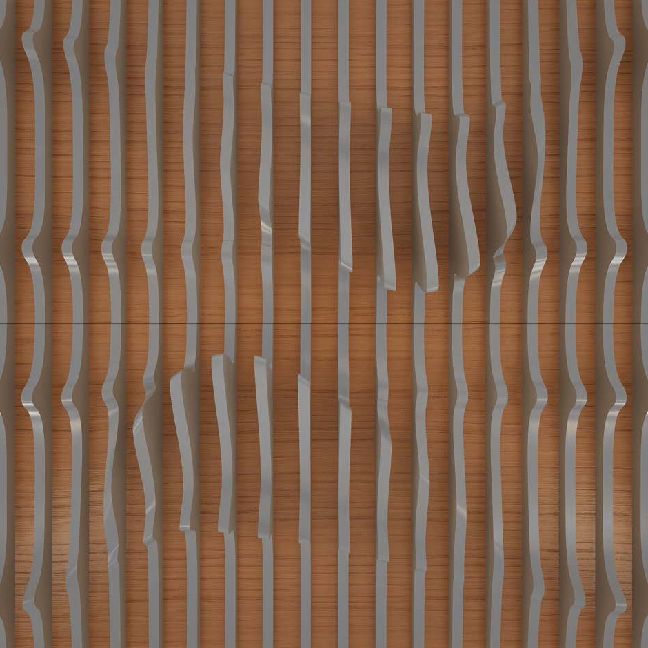 Display product Leda Panel Teak & Grey Lacquer Matte from manufacturer Mikodam