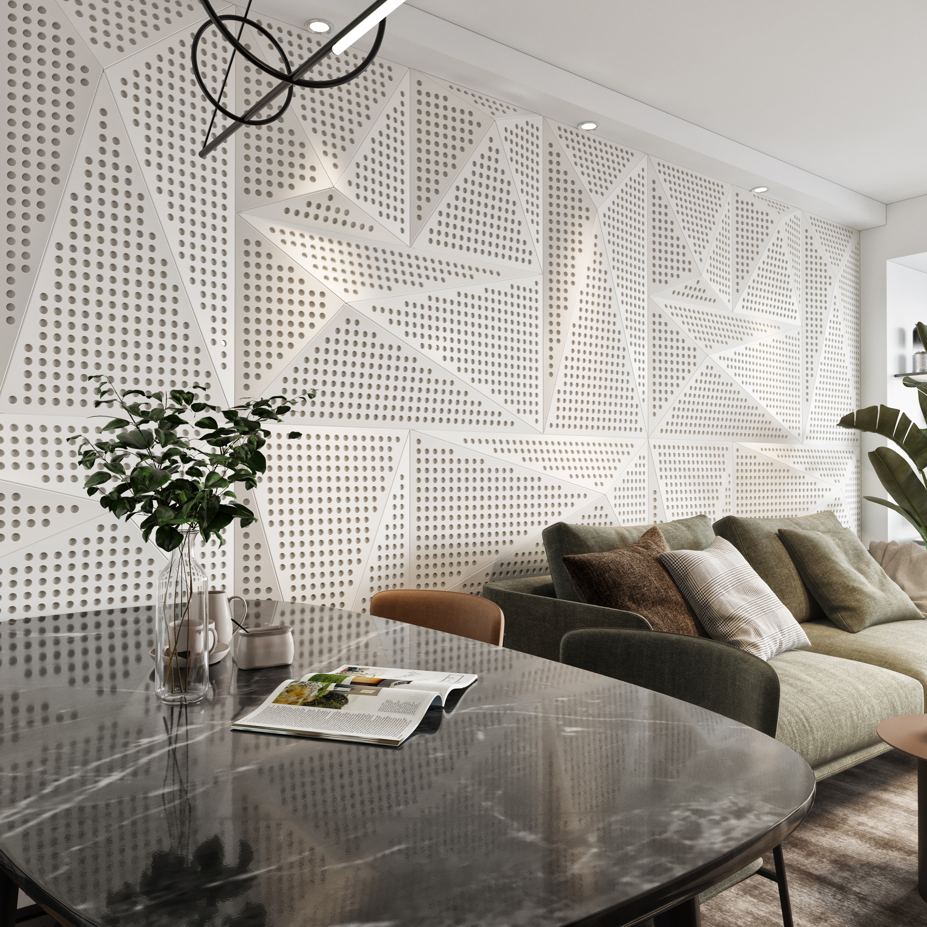 Display product Pira Panel A White Lacquer Matte With 2cm Perforation from manufacturer Mikodam