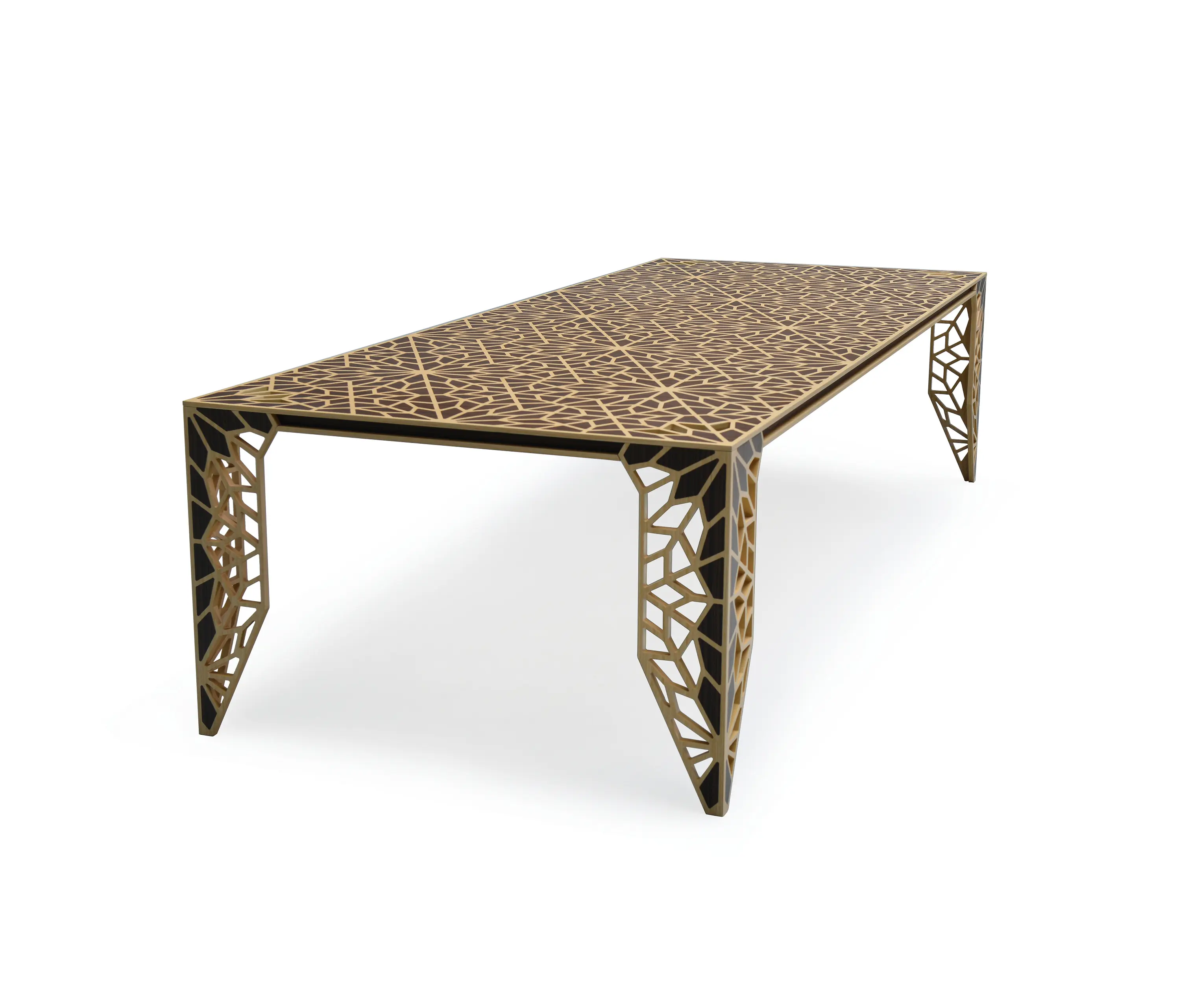 Mikodam - Sela Table Oak Border & Walnut Inlay Veneered (Nmc1)