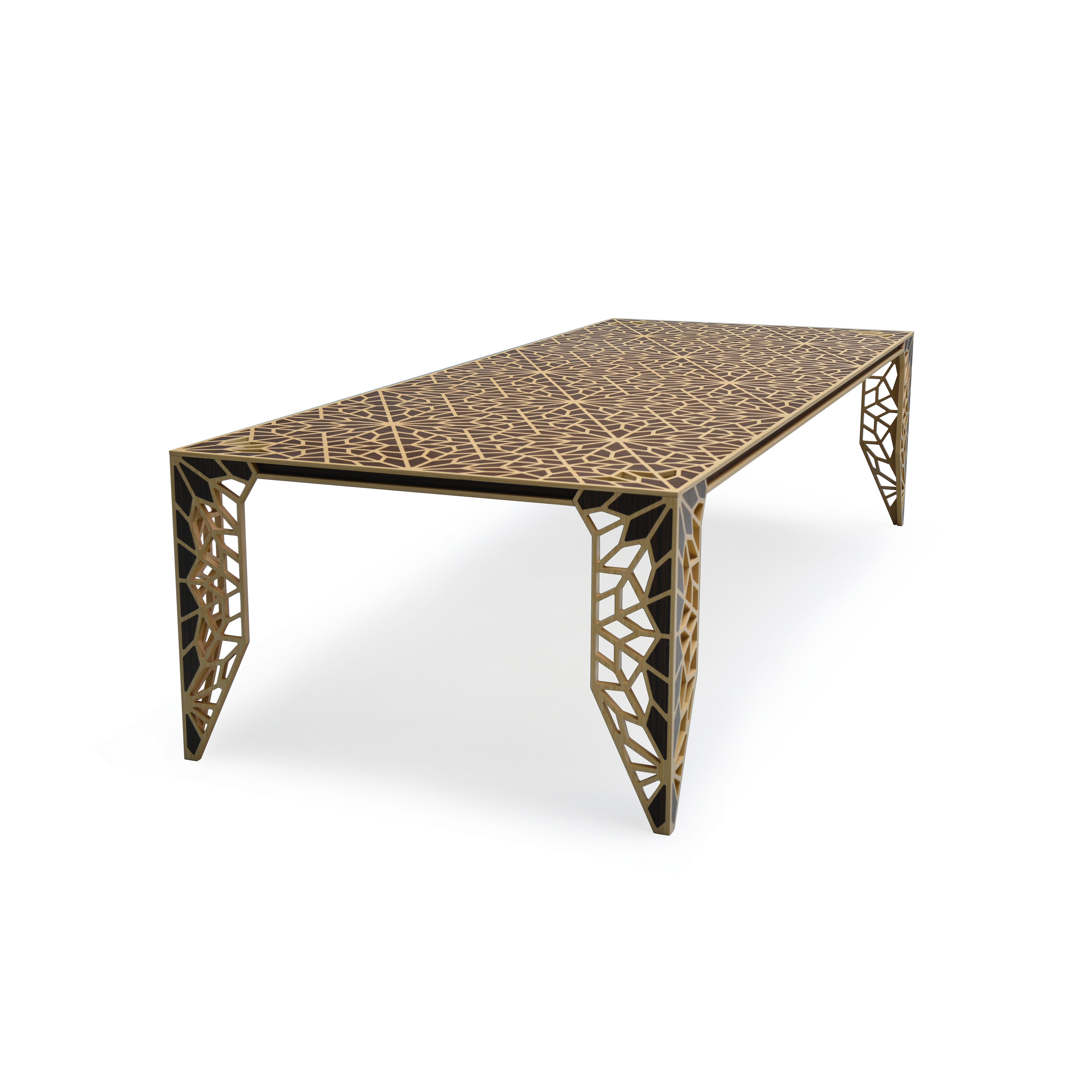 Display product Sela Table Oak Border & Walnut Inlay Veneered (Nmc1) from manufacturer Mikodam