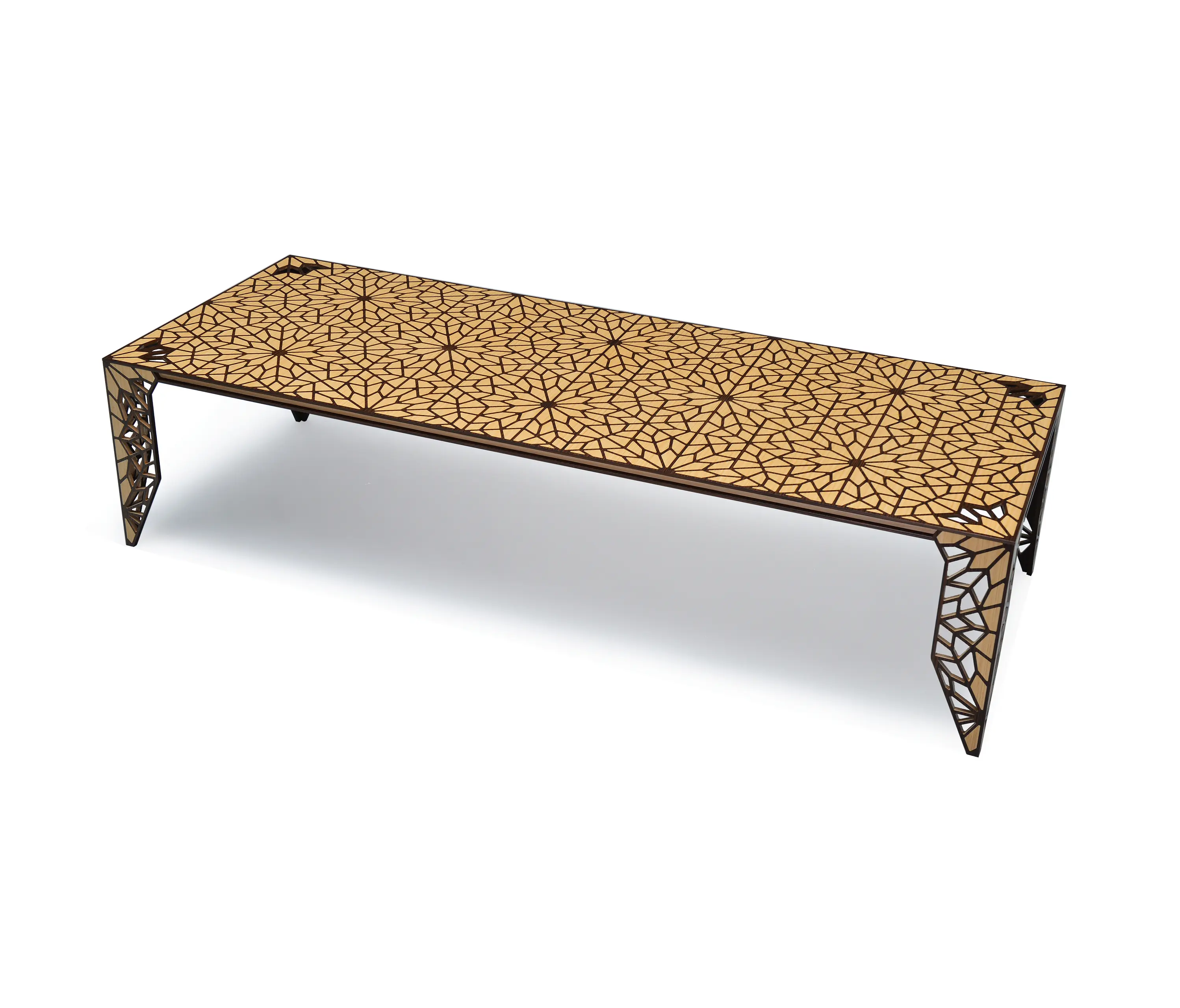 Mikodam - Sela Table Walnut Border & Oak Inlay Veneered (Ncm1)