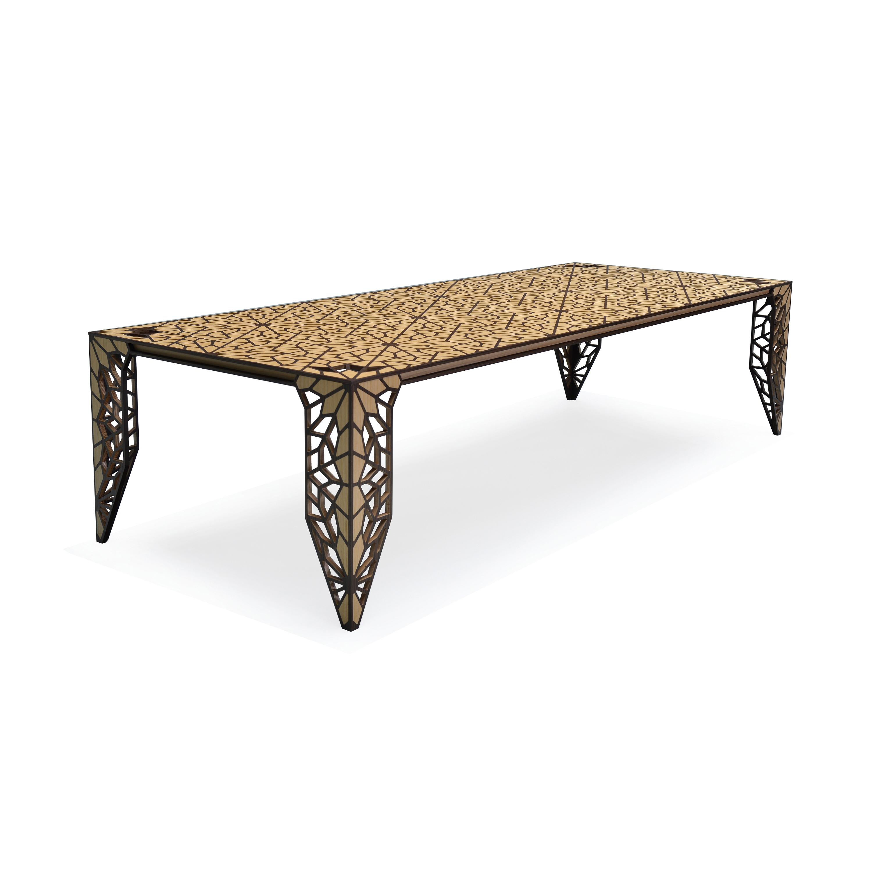 Sela Table Walnut Border & Oak Inlay Veneered (Ncm1)