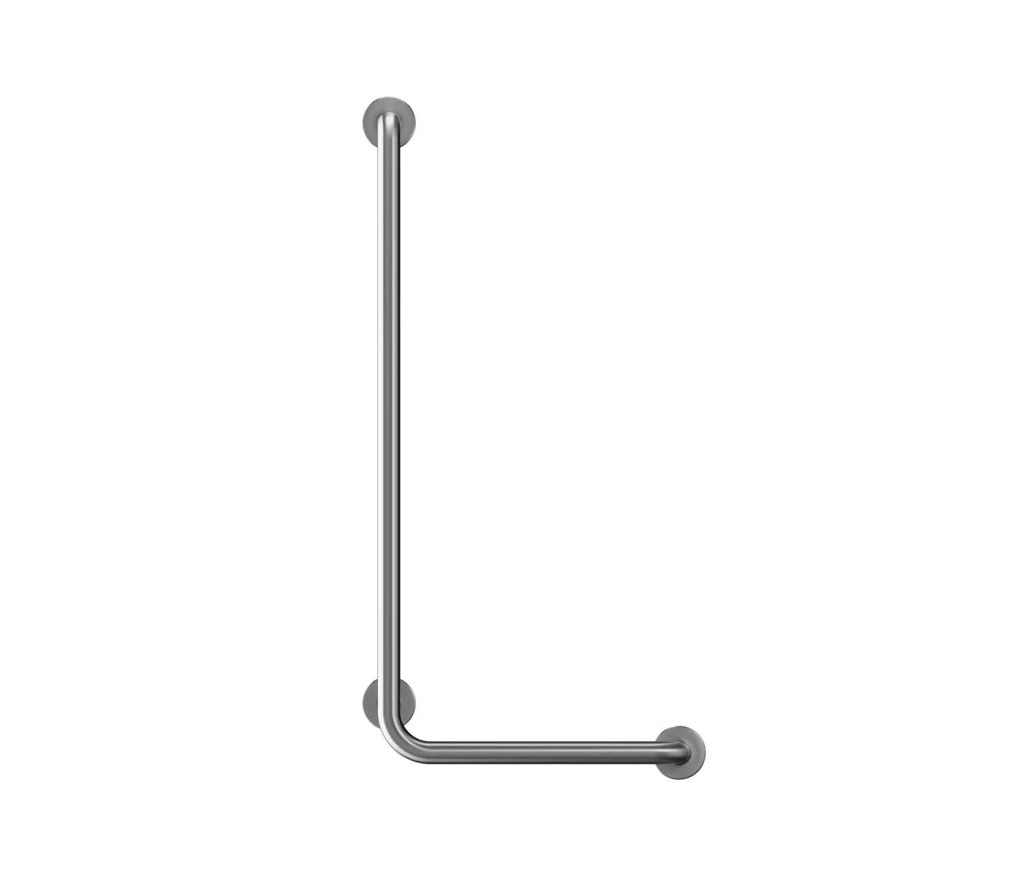 Duten - Stainless steel L shaped Ø32mm grab rail, 3 point fixation