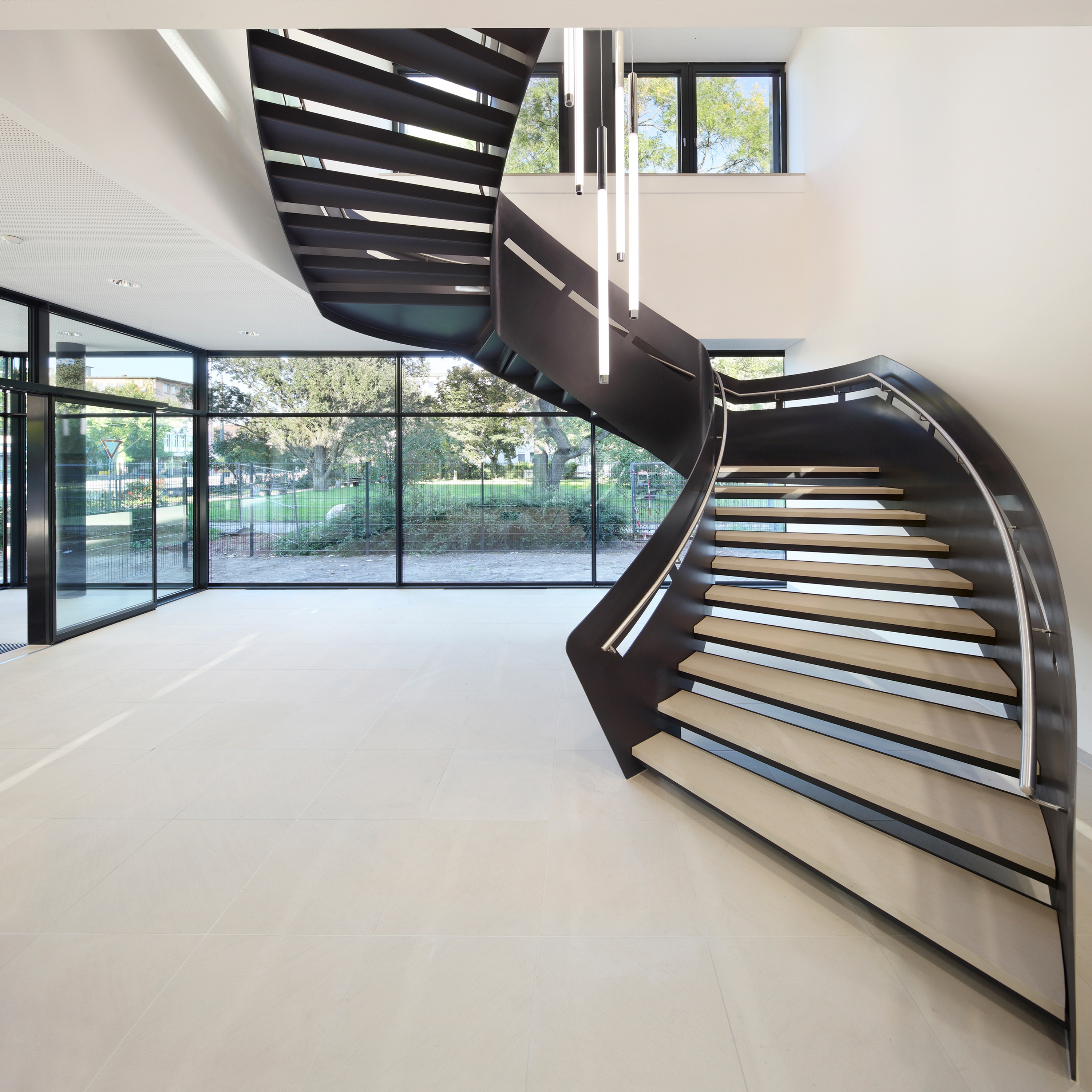 Display product Steel stairs with exceptional balustade stringers at Haus der Wirtschaft in Darmstadt from manufacturer MetallArt Treppen