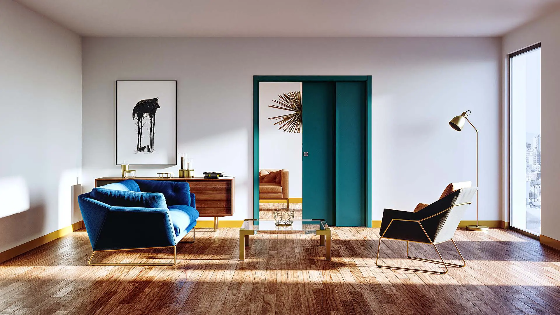 Ermetika - EVOKIT STAFFETTA Classic sliding system for overlapping panels in kit