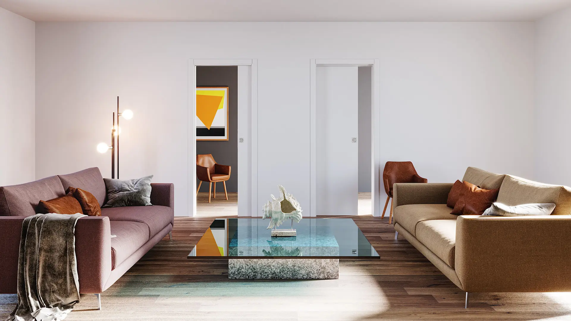 Ermetika - UNICO EVO Deslizante con un cajón y dos puertas opuestas