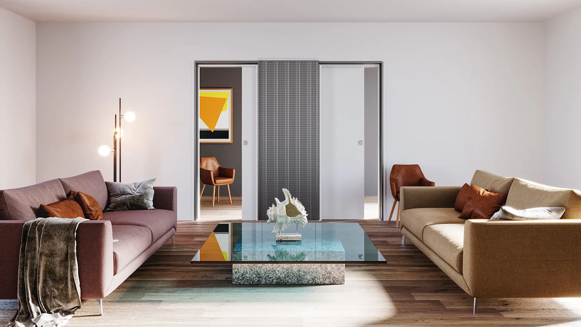 Ermetika - UNICO EVO Deslizante con un cajón y dos puertas opuestas