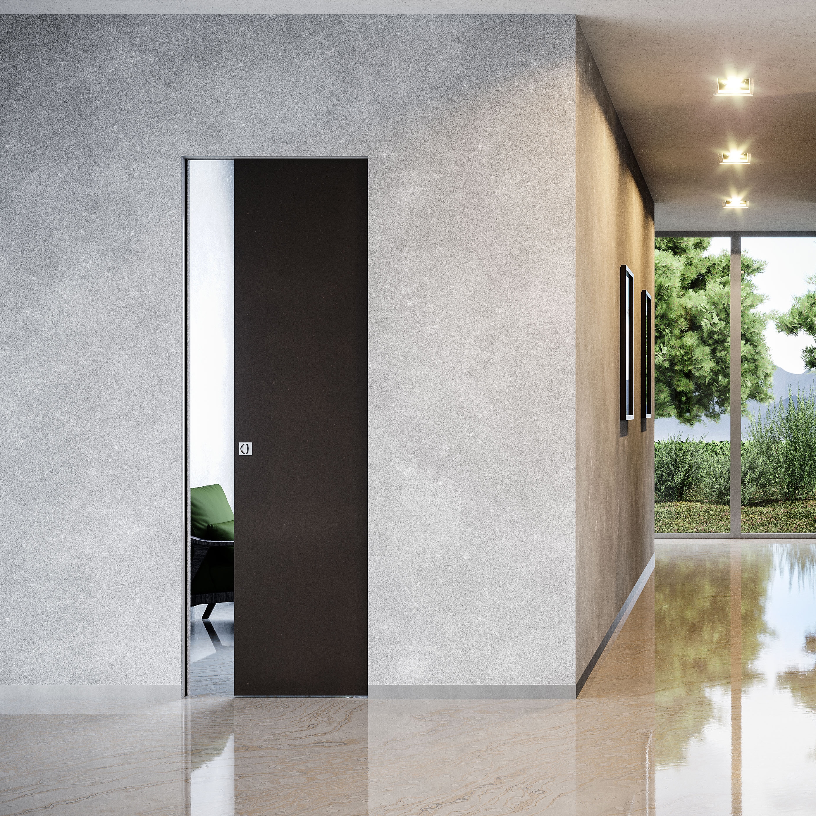 Display product ABSOLUTE EVOKIT Frameless sliding system in kit from manufacturer Ermetika