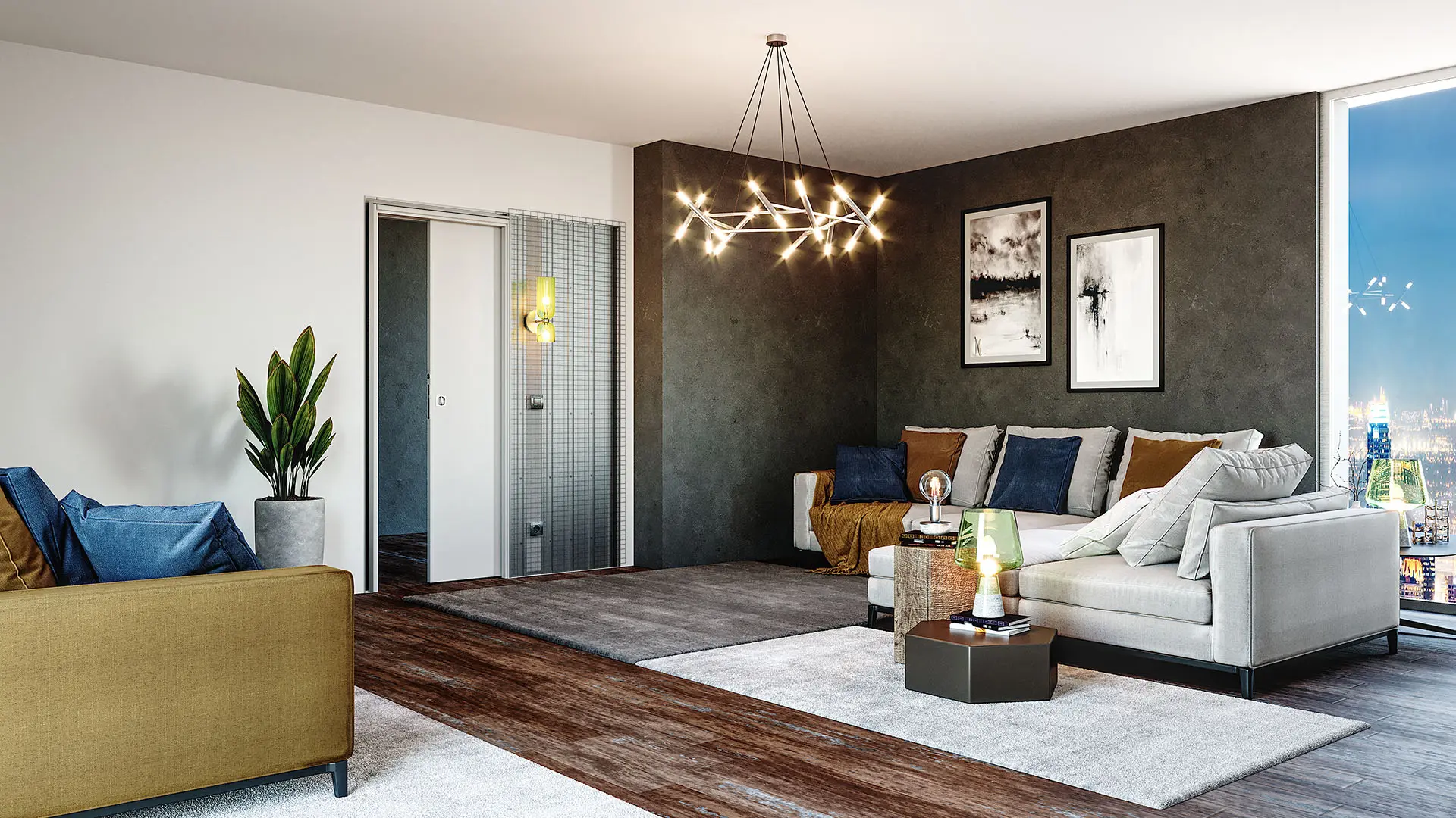 Ermetika - LUMINOX Sliding system with boxes for wall spotlights