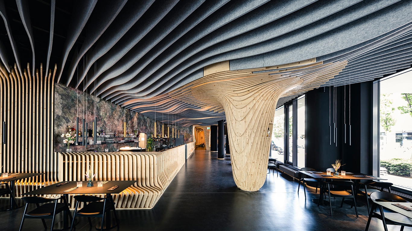 Ceiling Baffle Wave Ripple Paneles De Techo De Impact Acoustic