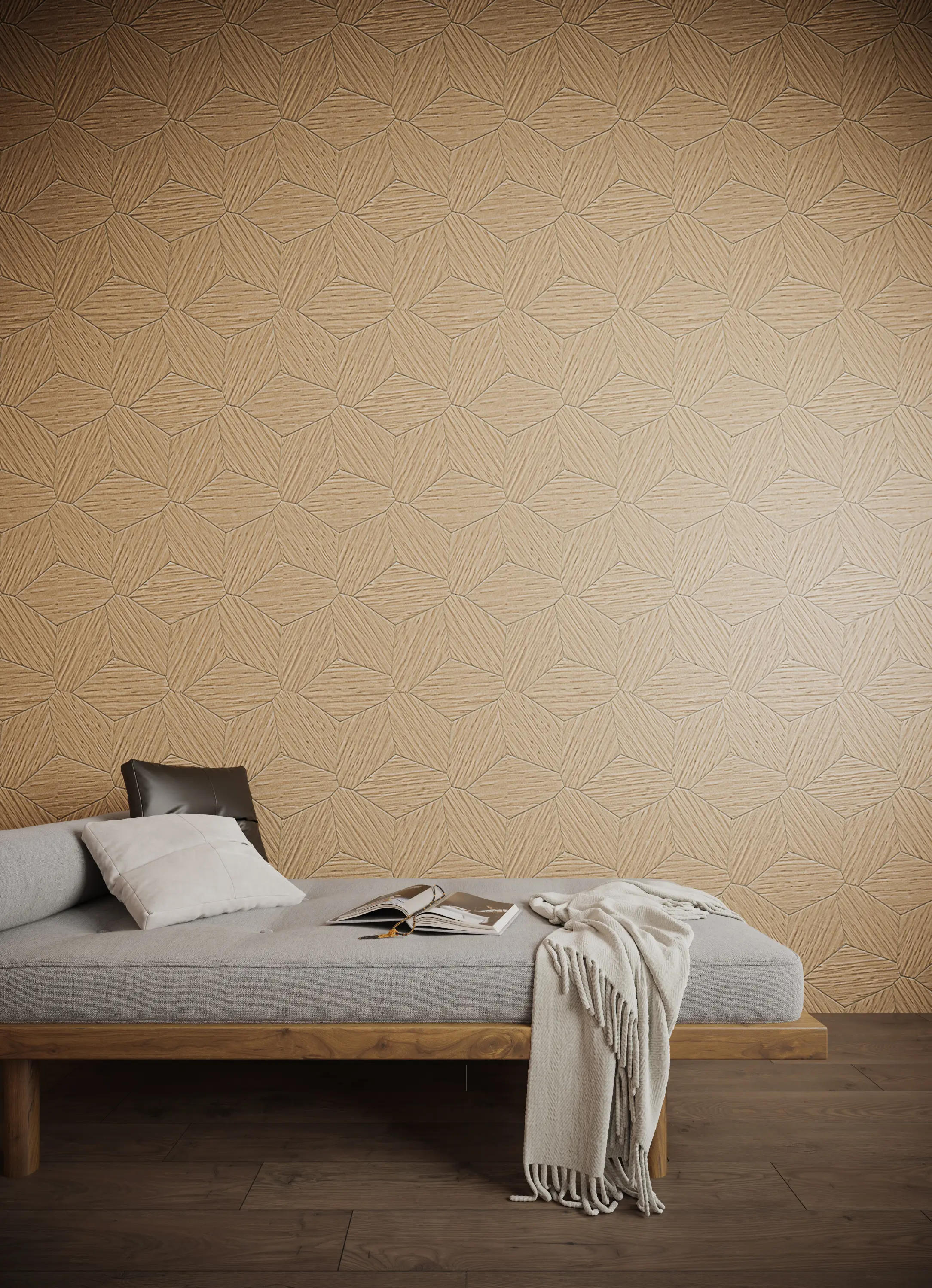 Hiyoshiya - Mori Kougei | Sliced Veneer
 Geometric Pattern table top