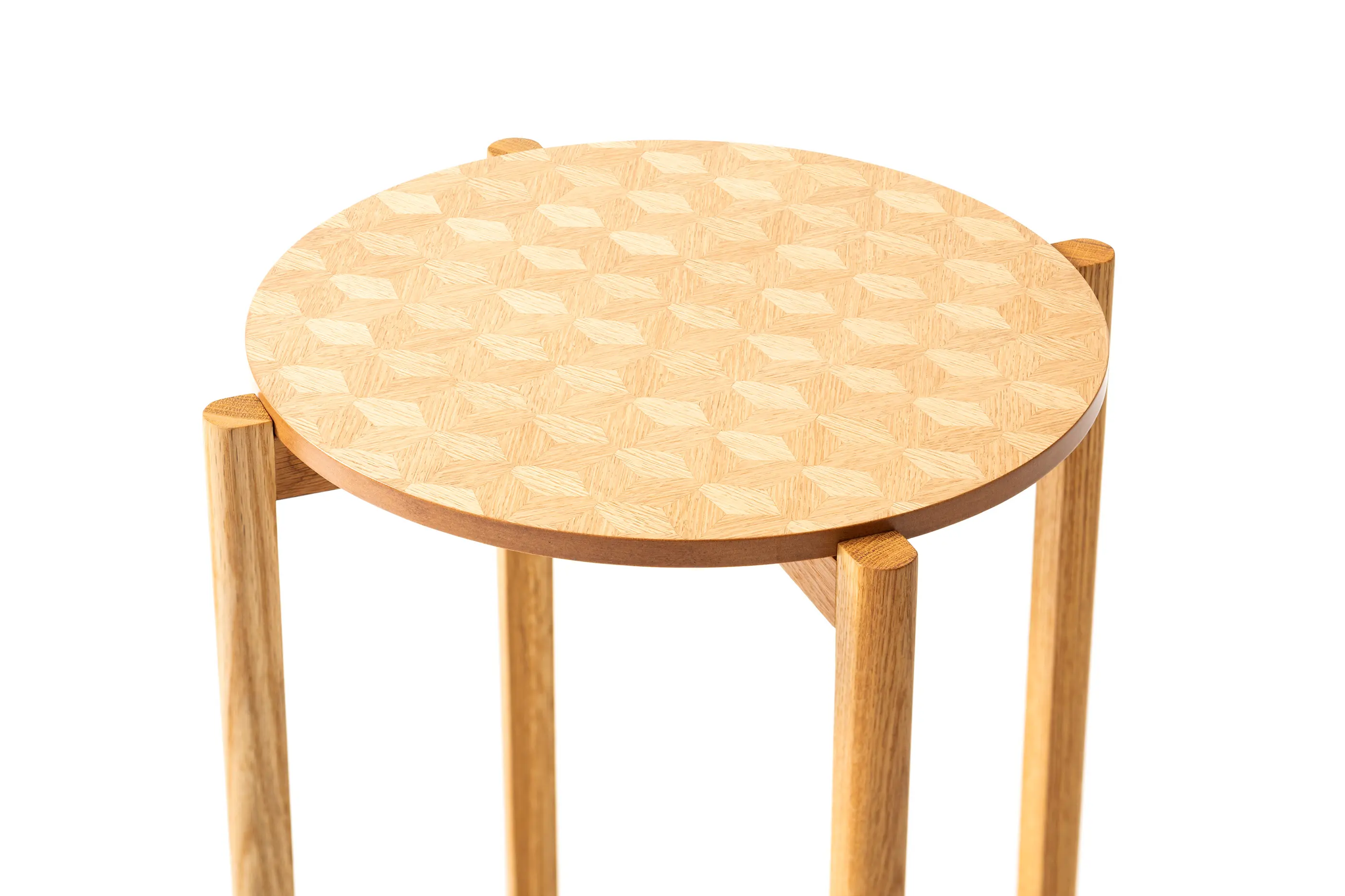 Hiyoshiya - Mori Kougei | Sliced Veneer
 Geometric Pattern table top