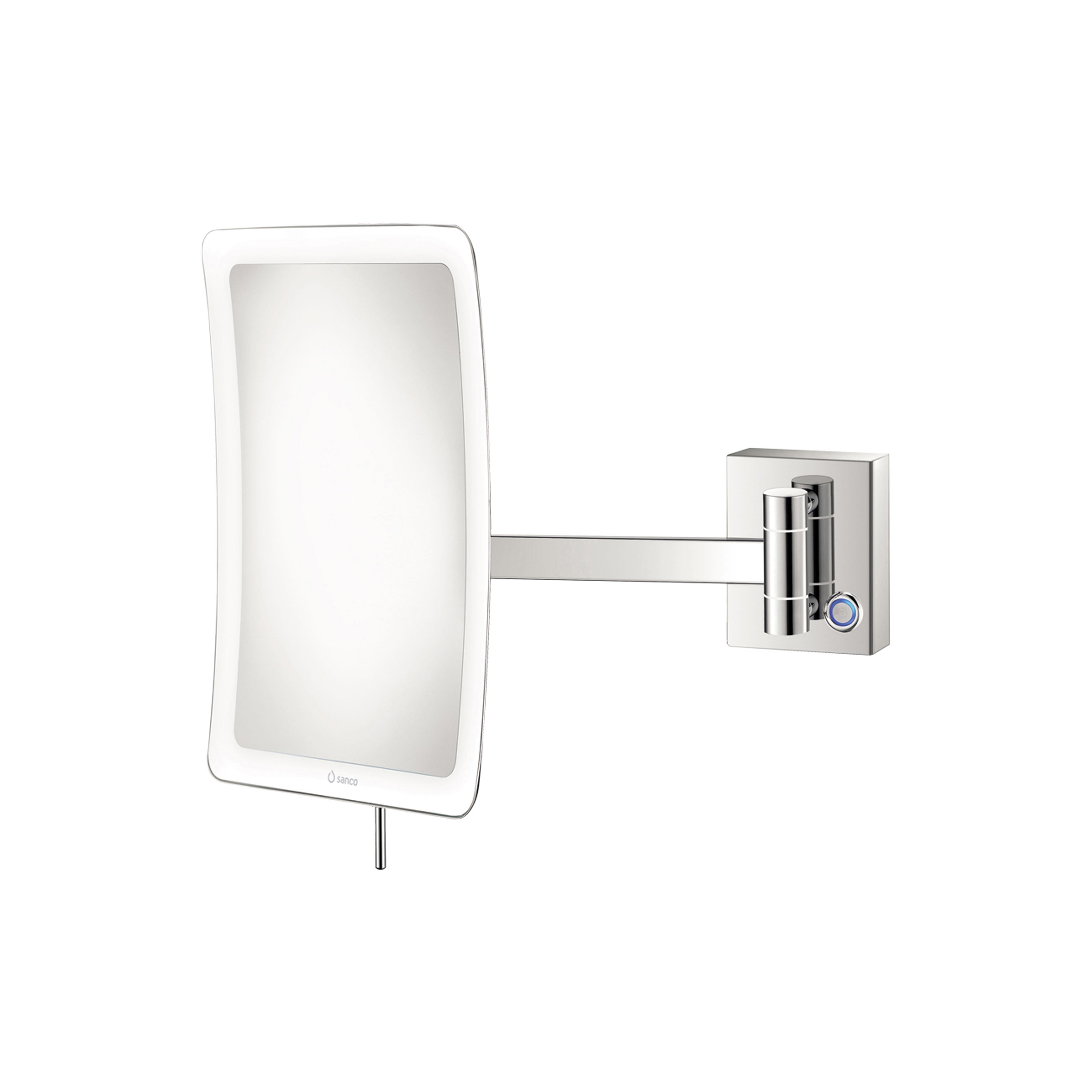 Display product cosmetic mirrors | Wall mounted magnifying mirror x4 with LED from manufacturer SANCO
