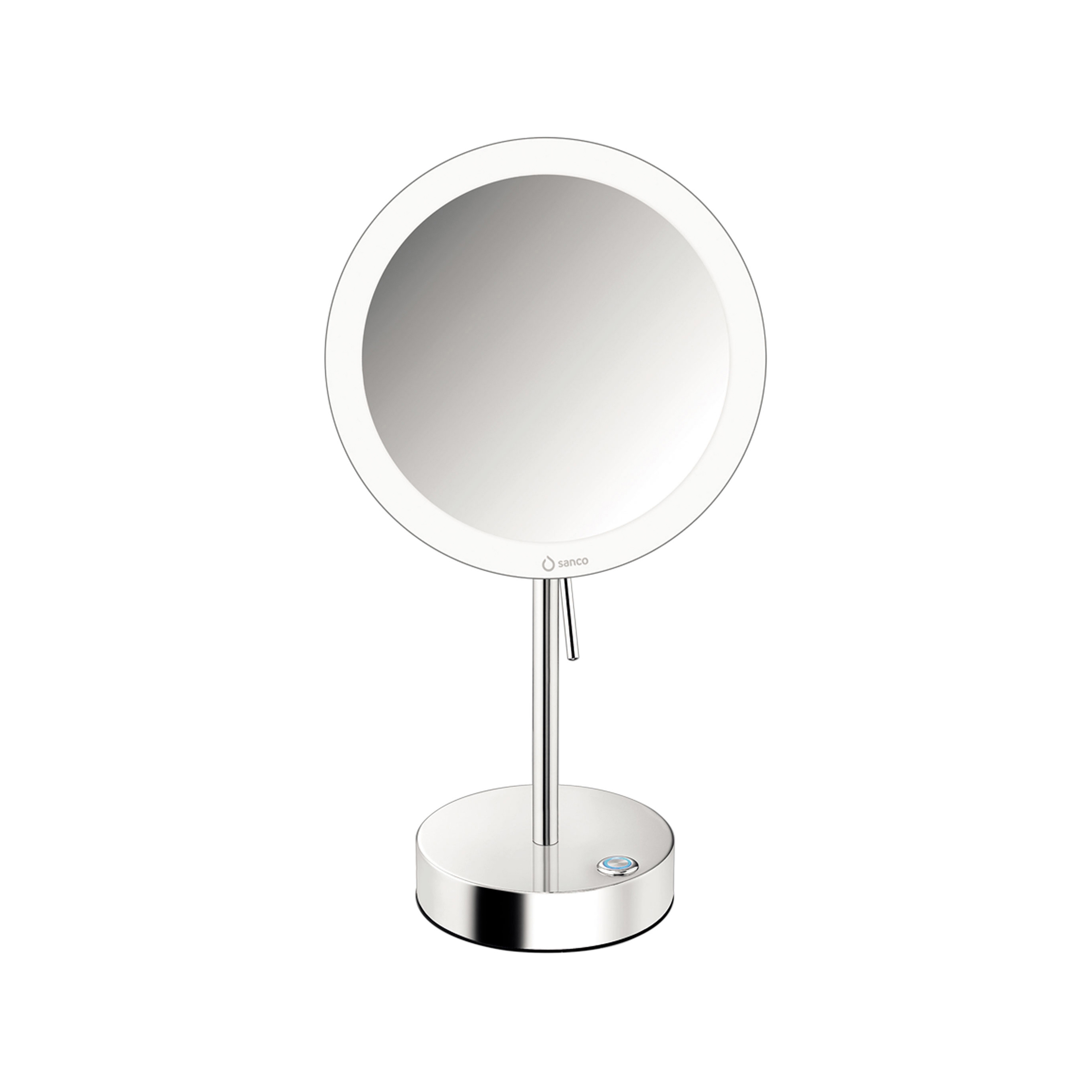 Display product cosmetic mirrors | Wall mounted magnifying mirror x4 with LED from manufacturer SANCO