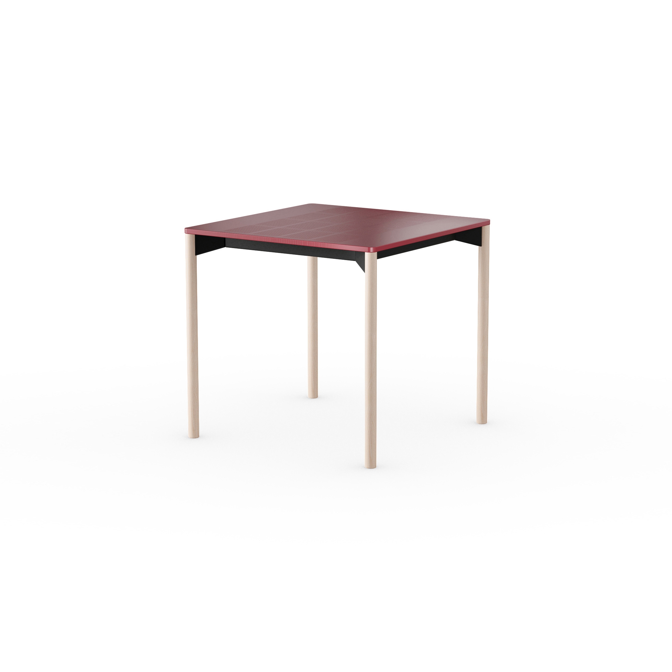 iLAIK extendable table 80 - sienna red/rounded/birch